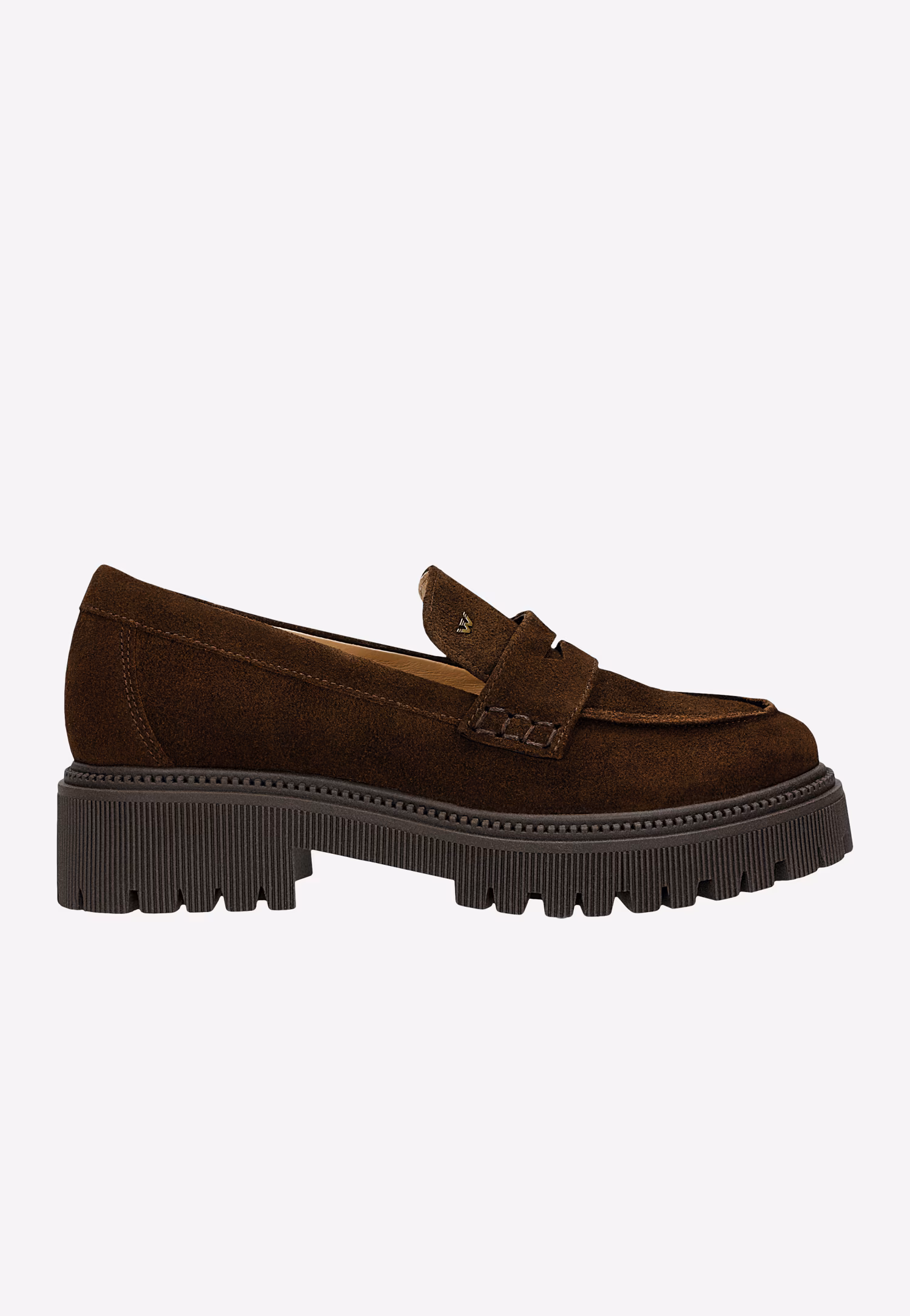 Brązowe mokasyny na masywnej podeszwie