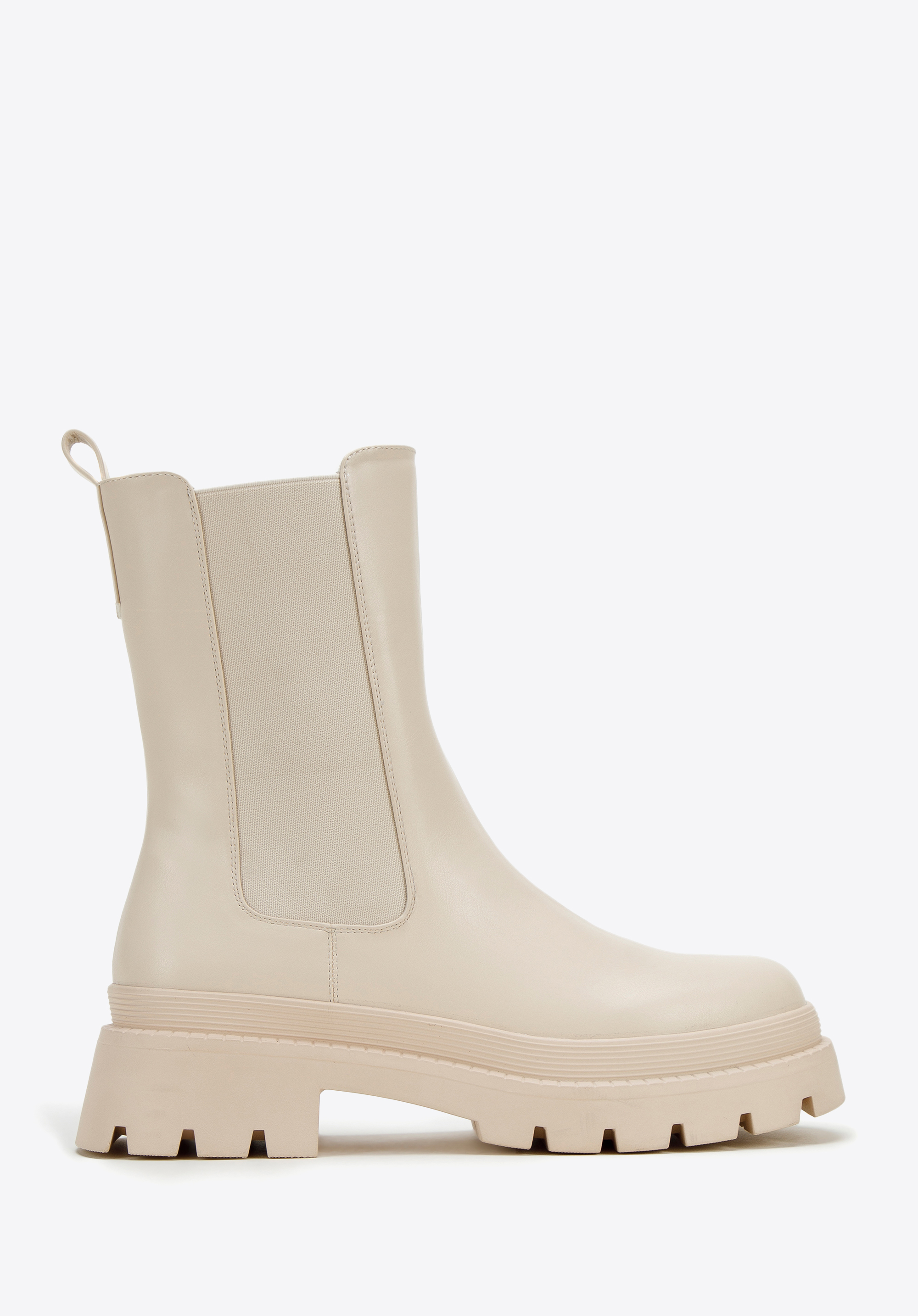 Damskie sztyblety z ekoskóry na grubej platformie