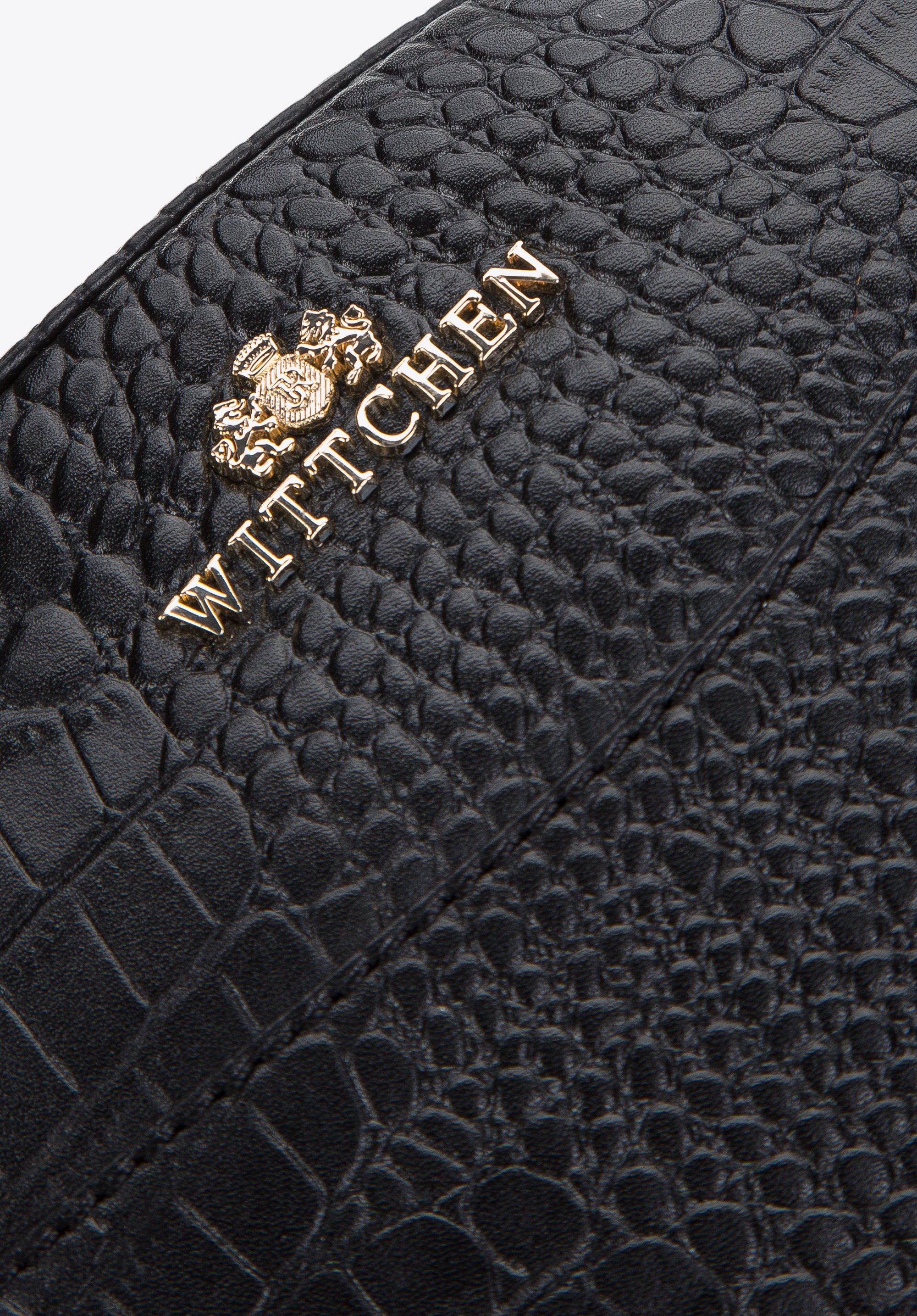 Damska listonoszka ze skóry o egzotycznej fakturze owalna