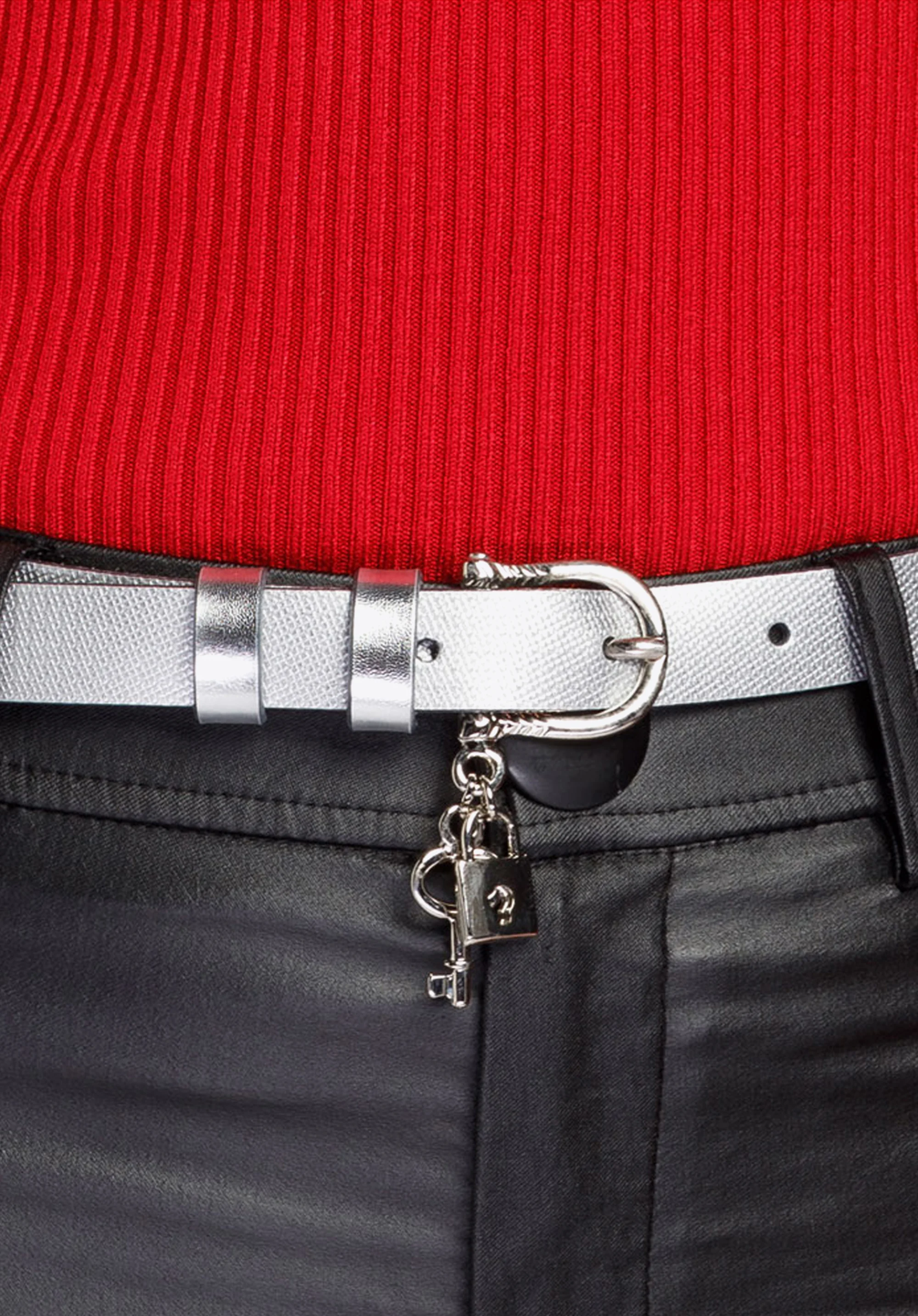 Damski pasek skórzany z kłódką