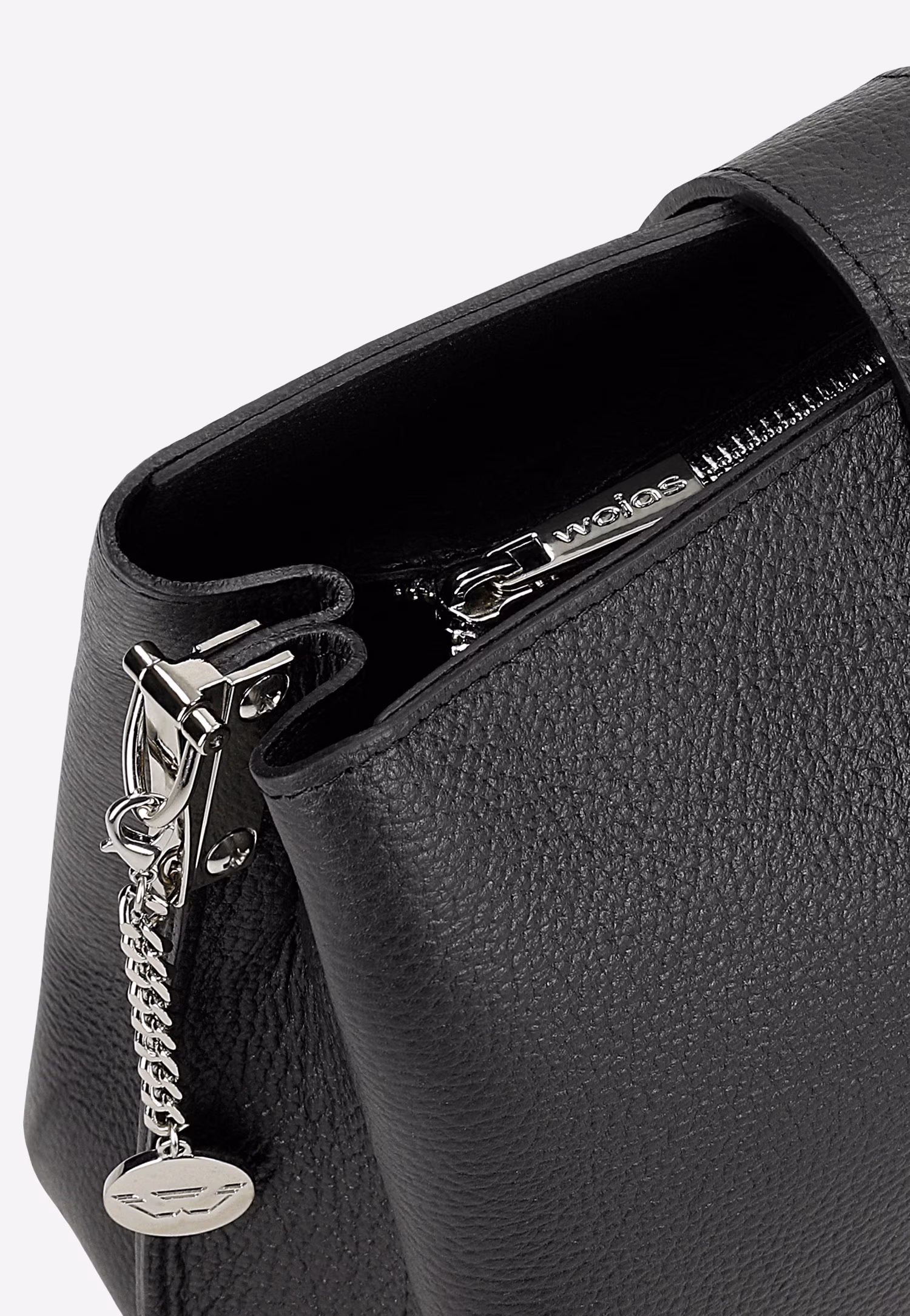 Czarny skórzany kuferek damski