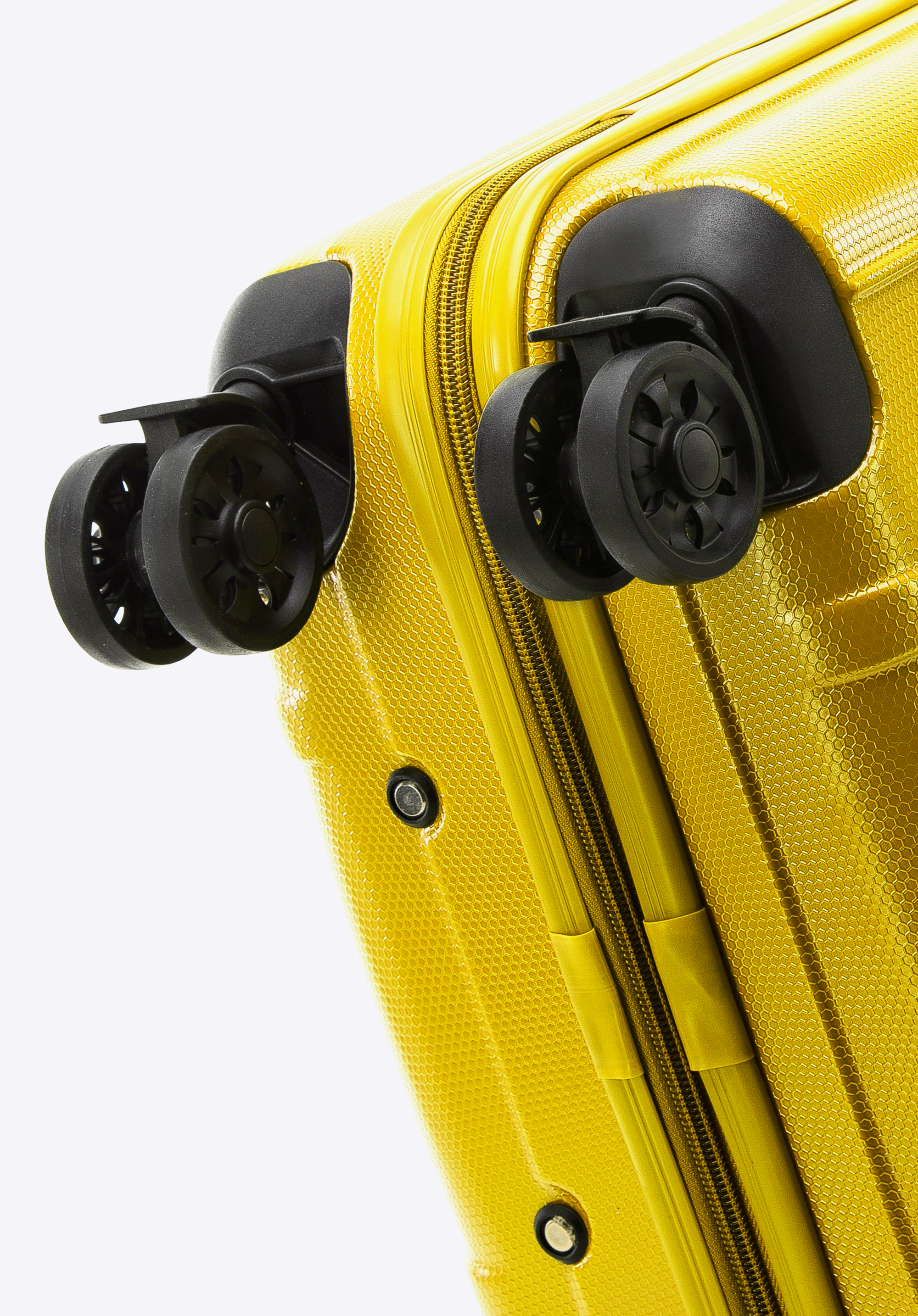 Walizka kabinowa z polikarbonu z pionowymi tłoczeniami