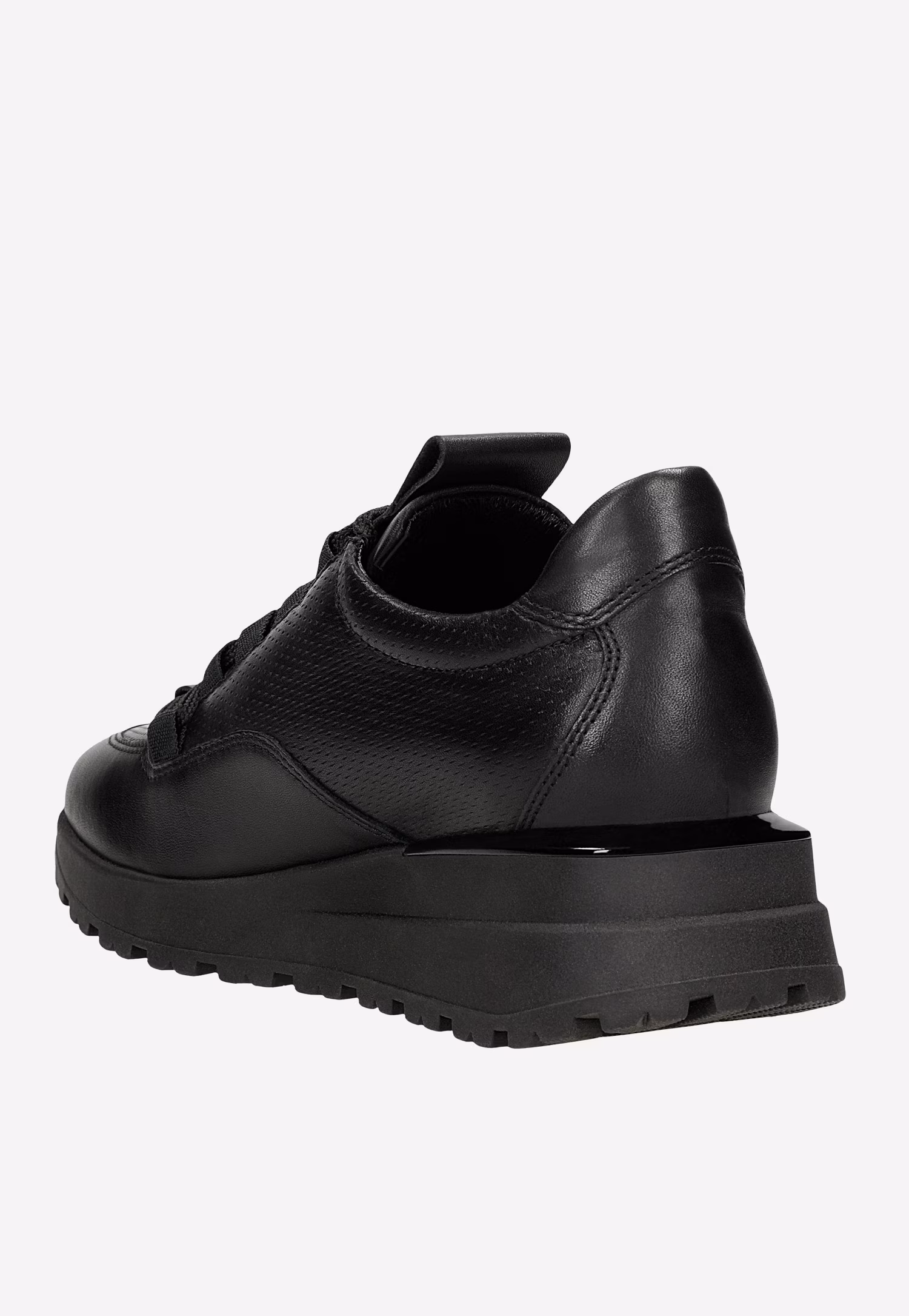 Czarne sneakersy damskie na wysokiej podeszwie