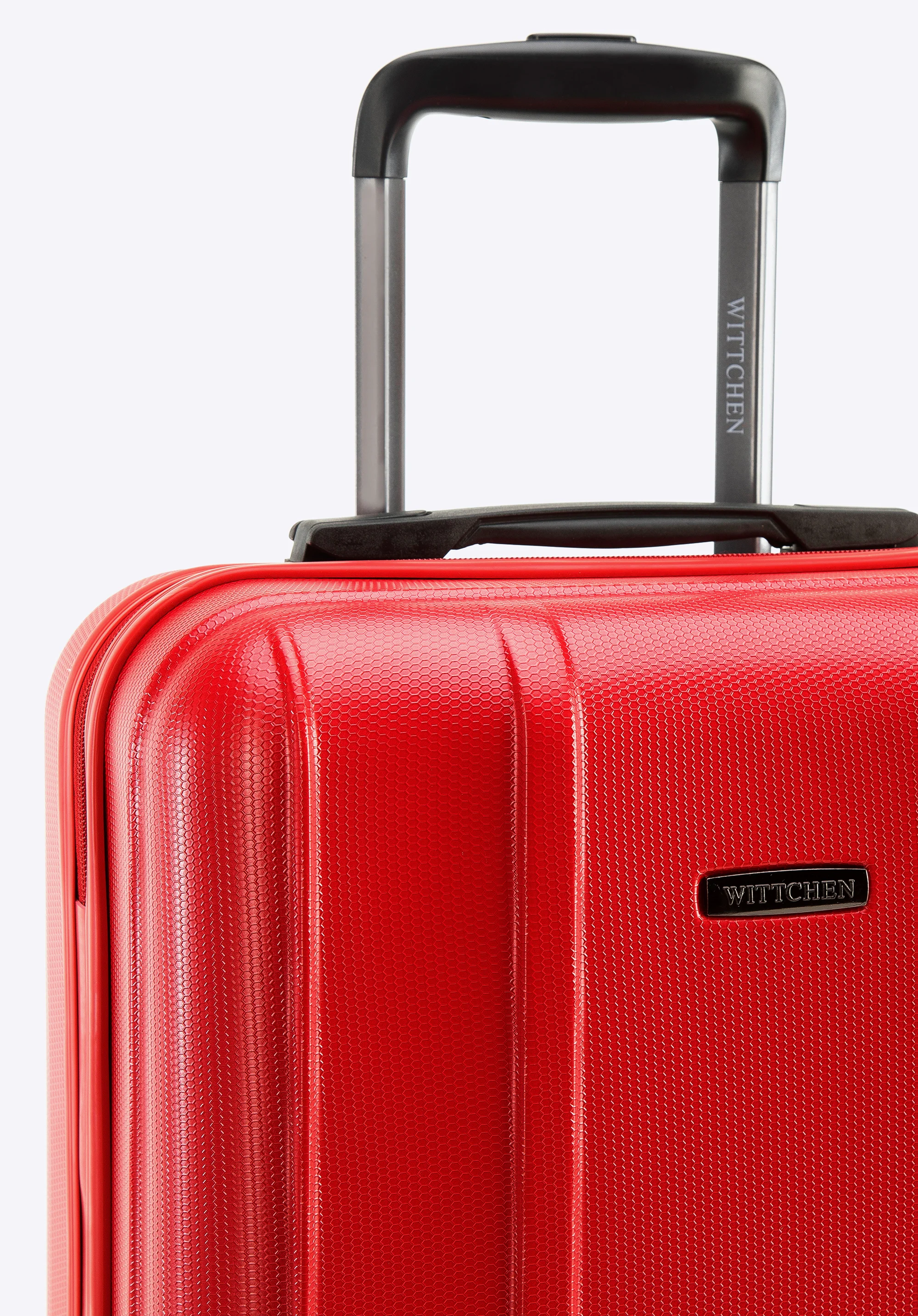 Walizka kabinowa z polikarbonu z pionowymi tłoczeniami