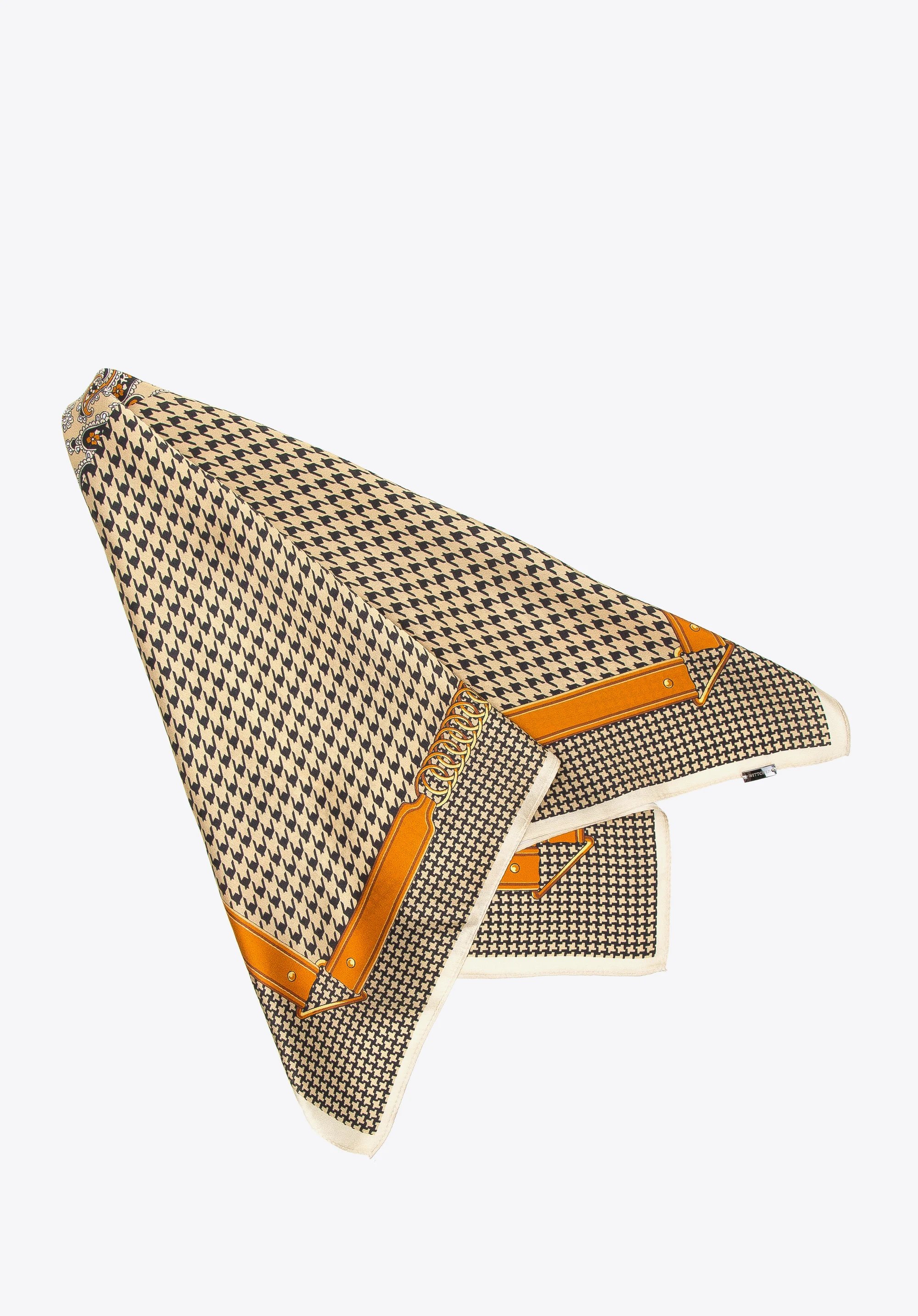 Damska chusta jedwabna we wzory duża