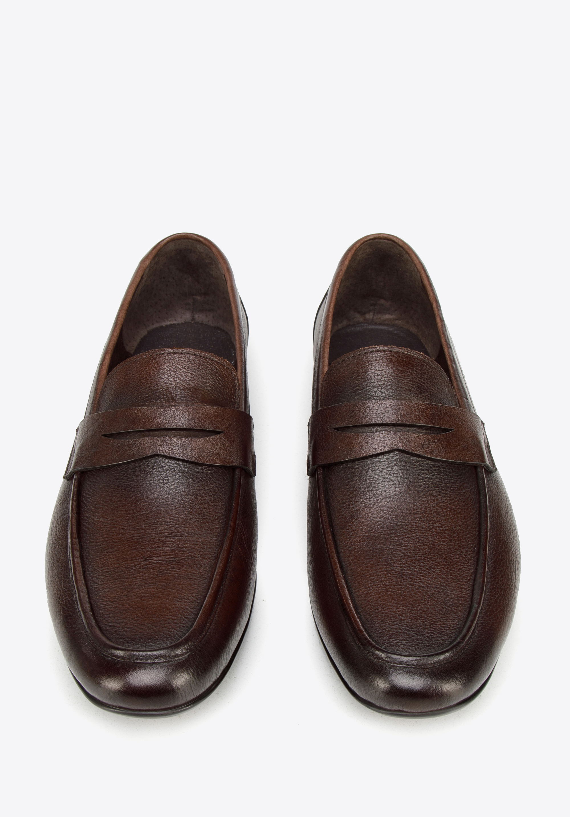 Męskie mokasyny pensówki ze skóry klasyczne