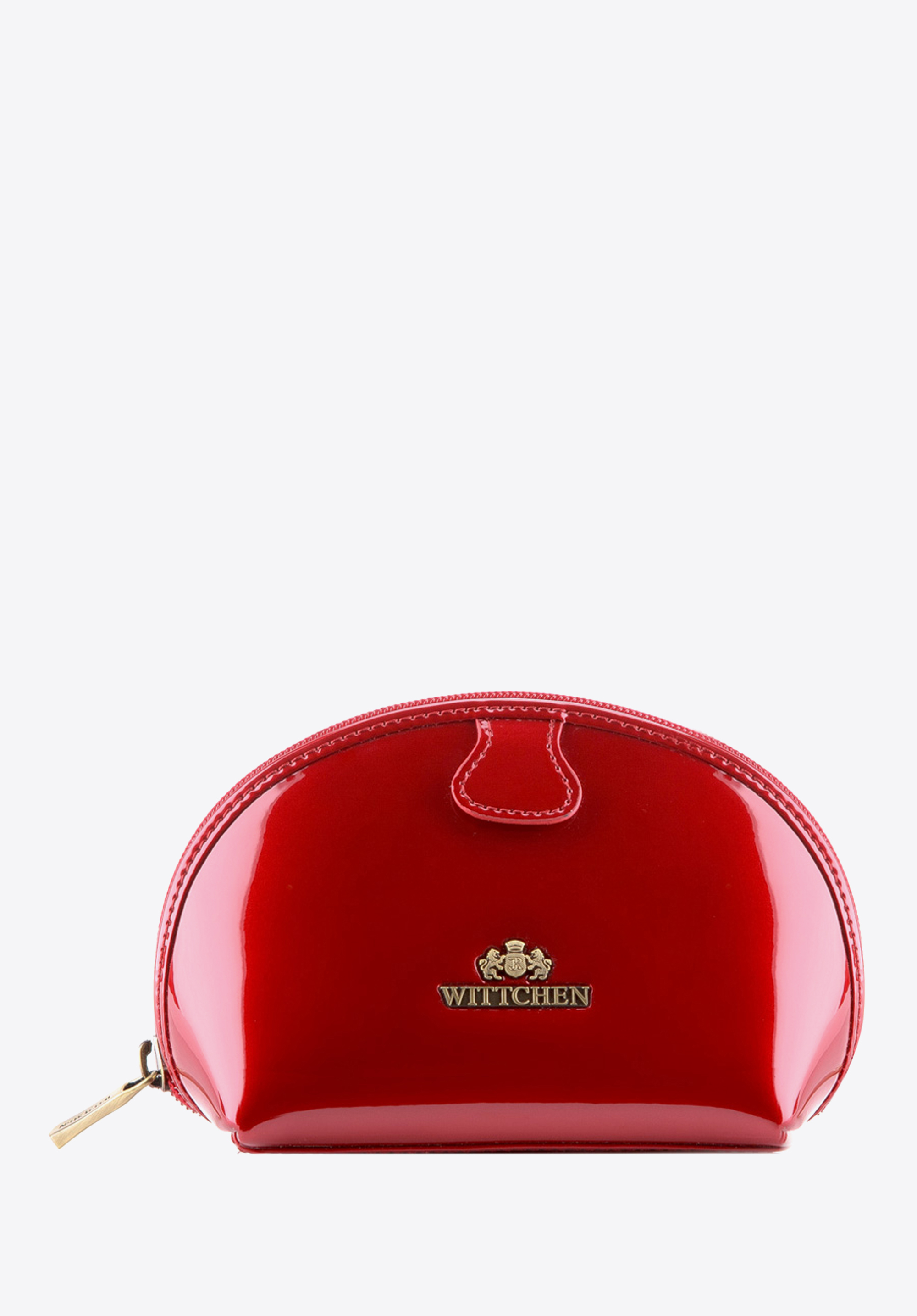 Kosmetyczka skórzana lakierowana półokrągła