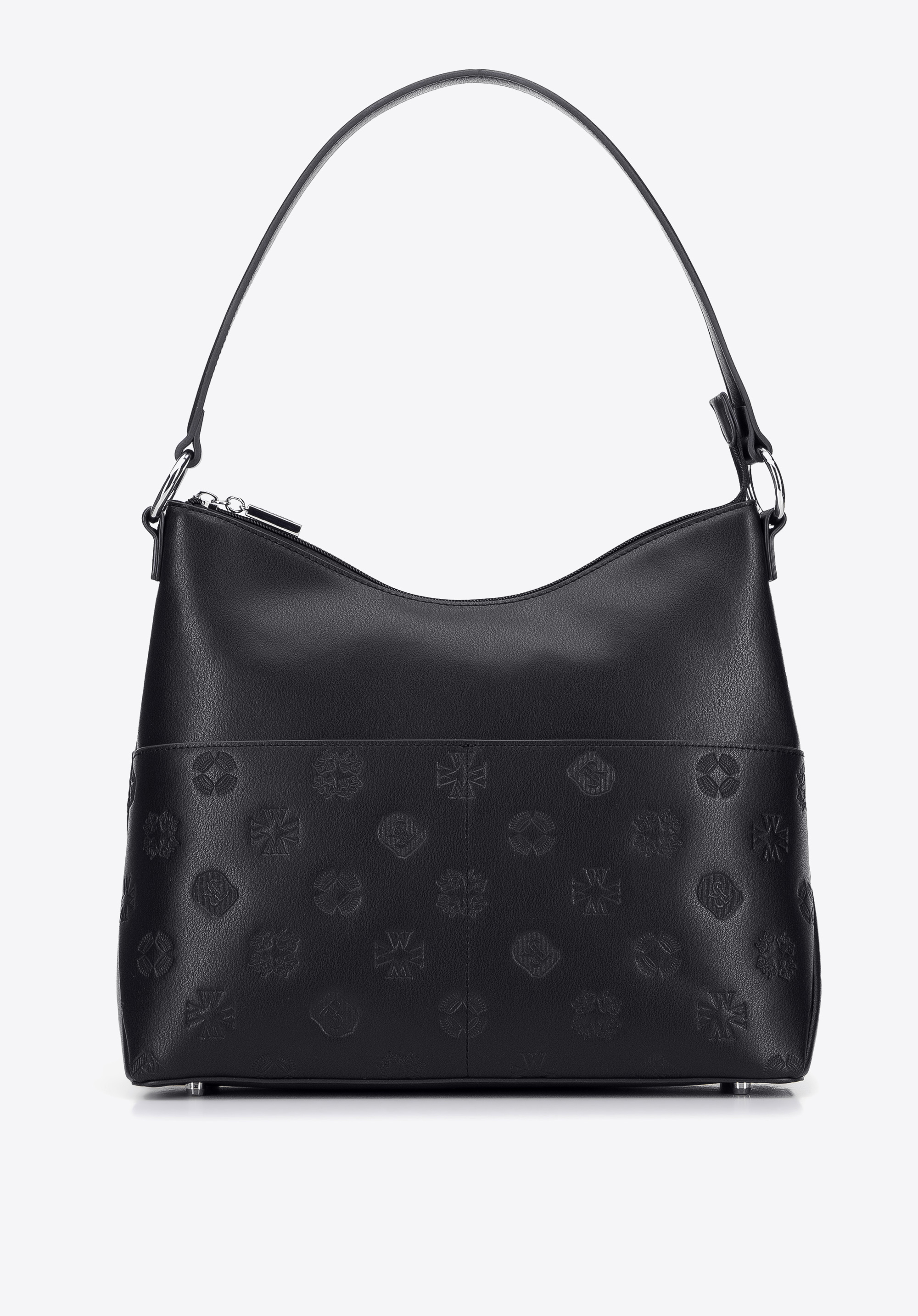 Torebka worek skórzana tłoczona w monogram