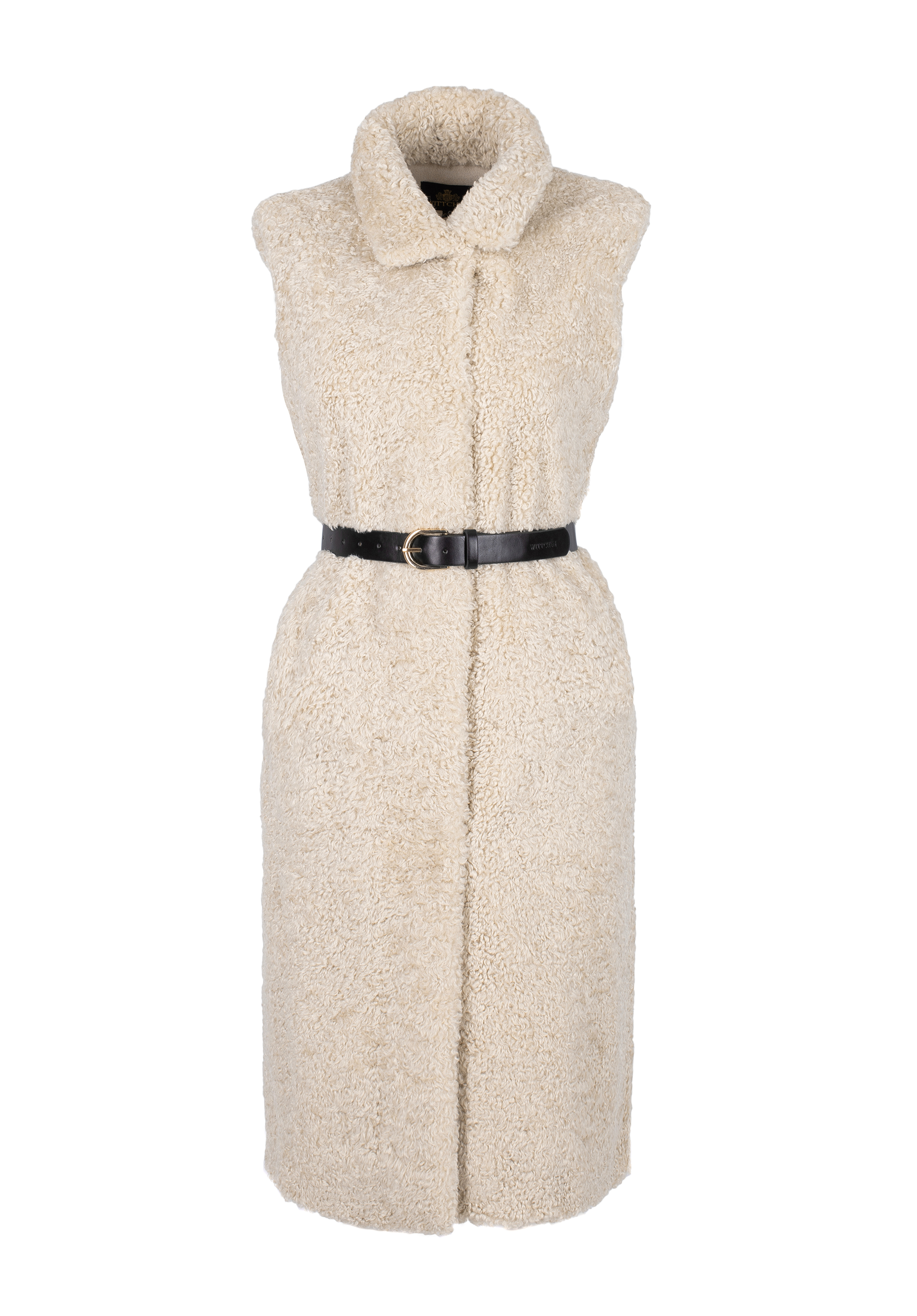 Damska kamizelka ze sztucznego baranka długa