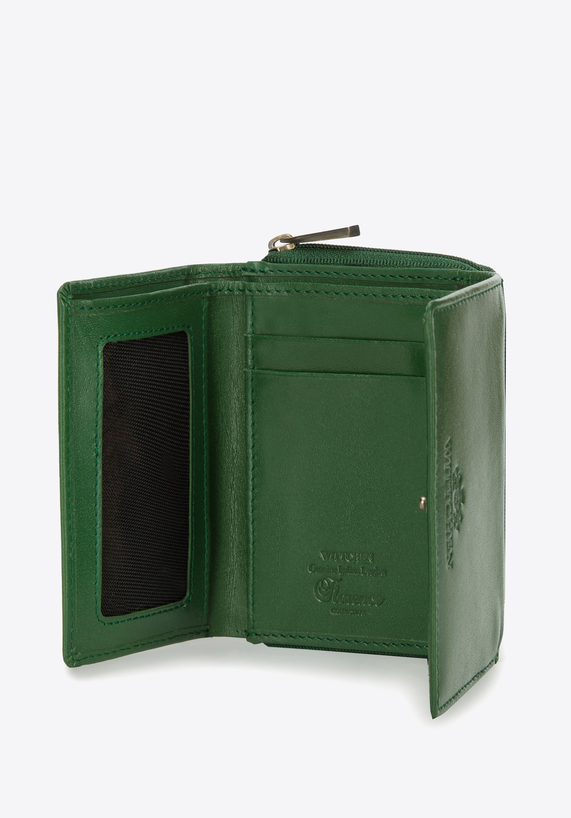 Damski portfel z gładkiej skóry dwustronny mały