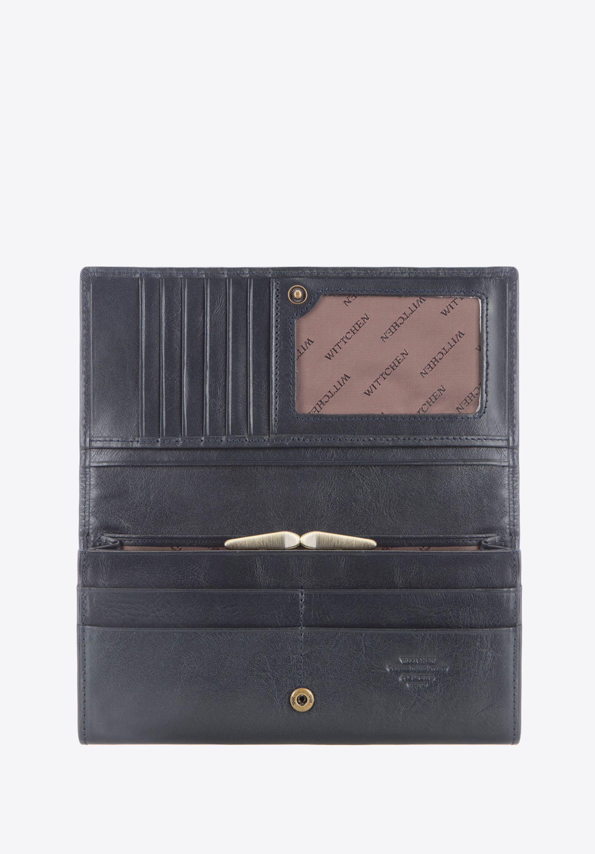 Damski portfel ze skóry z herbem duży