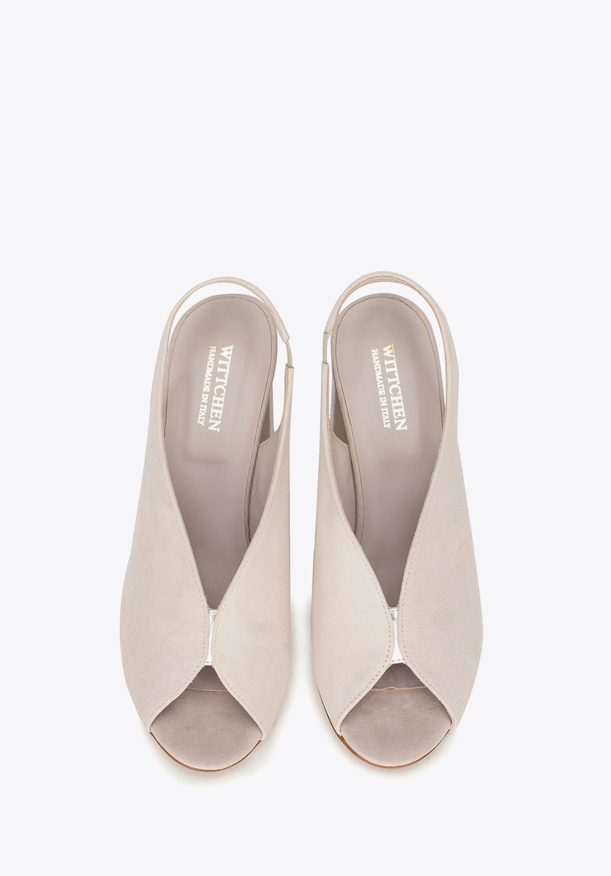 Damskie sandały zamszowe na słupku z gumką