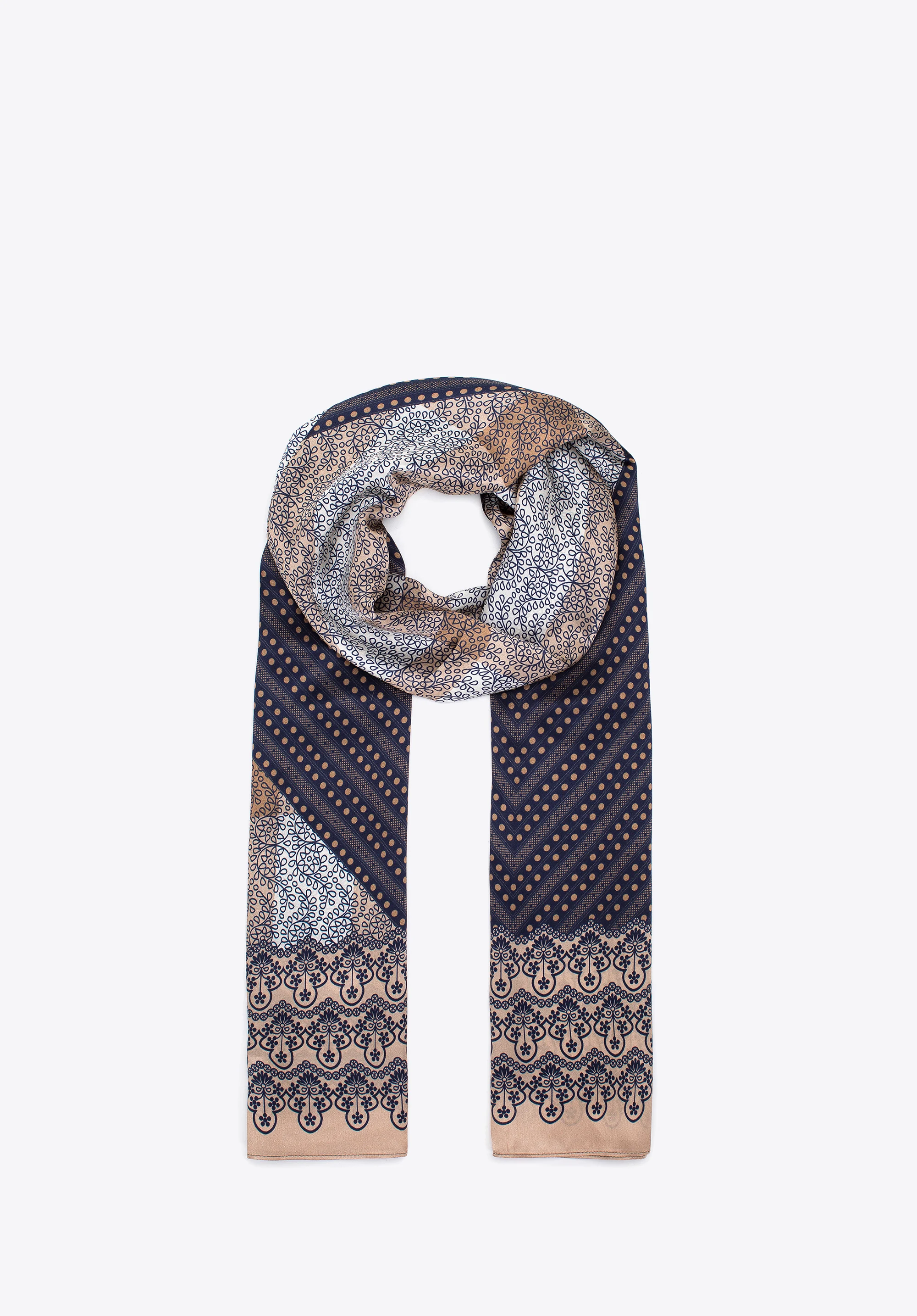 Damski szal z jedwabiu we wzory