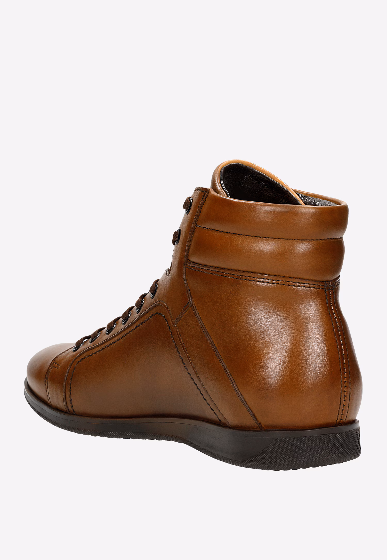 Jasnobrązowe trzewiki męskie ze skóry licowej