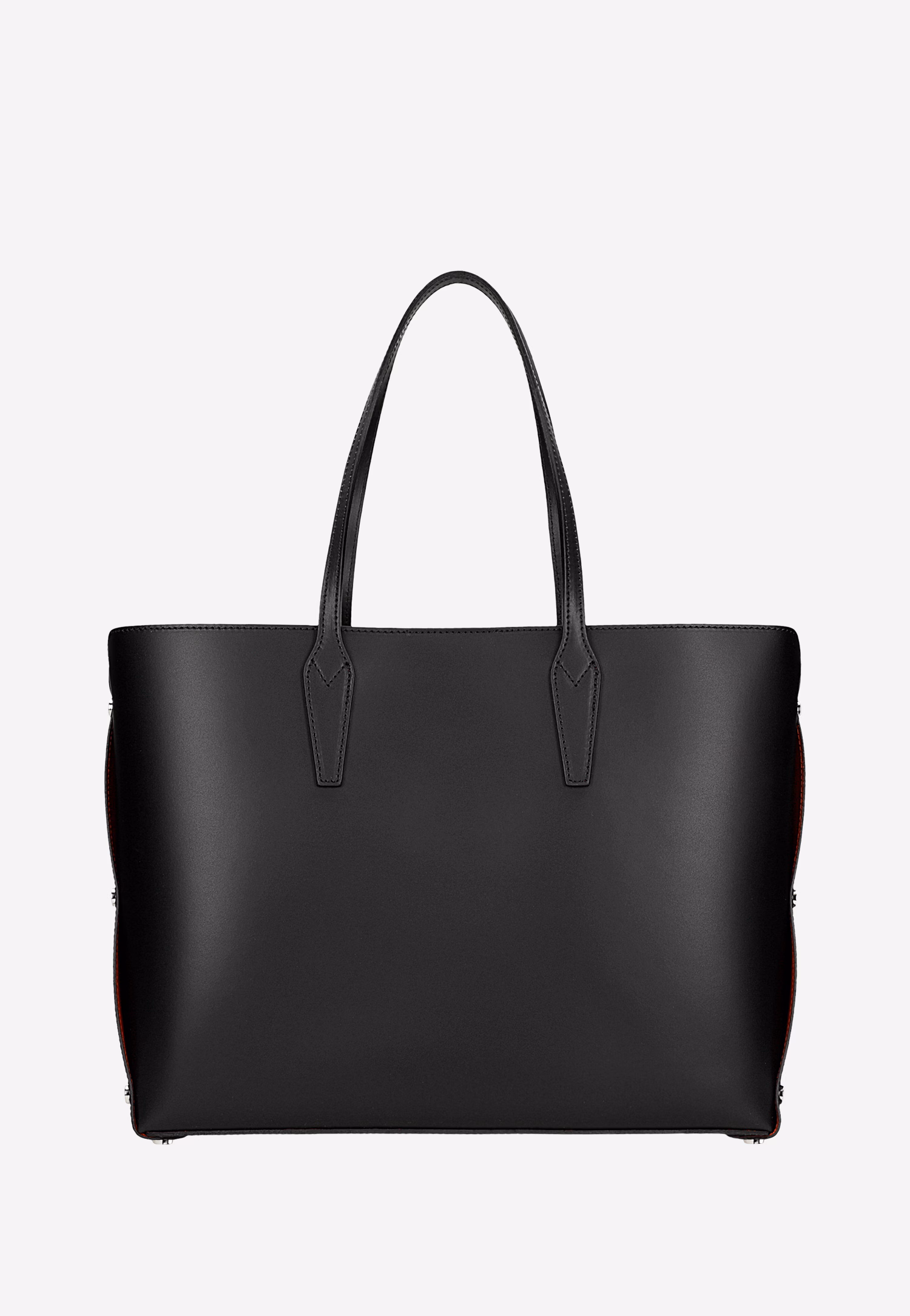 Duża shopperka skórzana z czerwonym wnętrzem