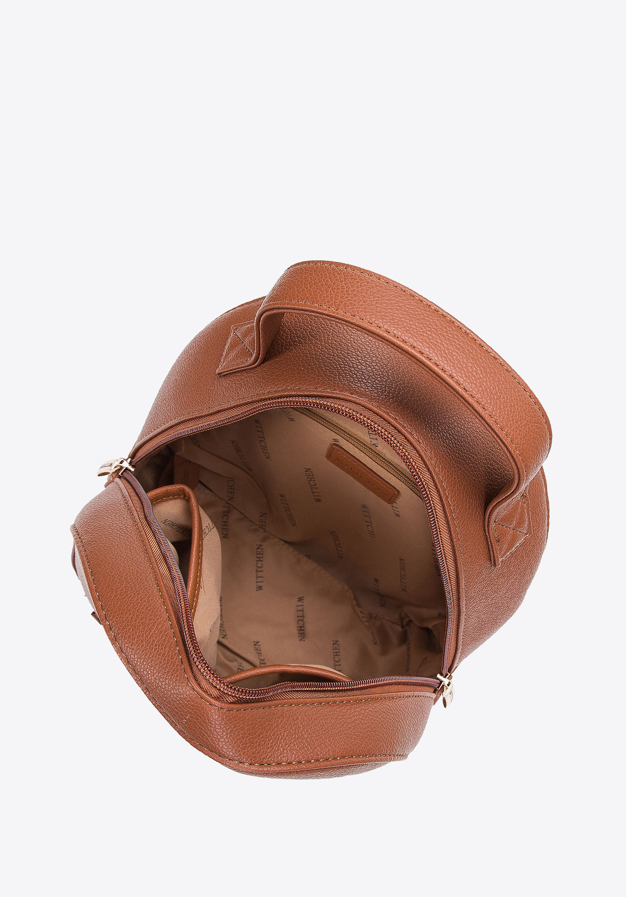 Damski plecak z ekoskóry zaokrąglony mały