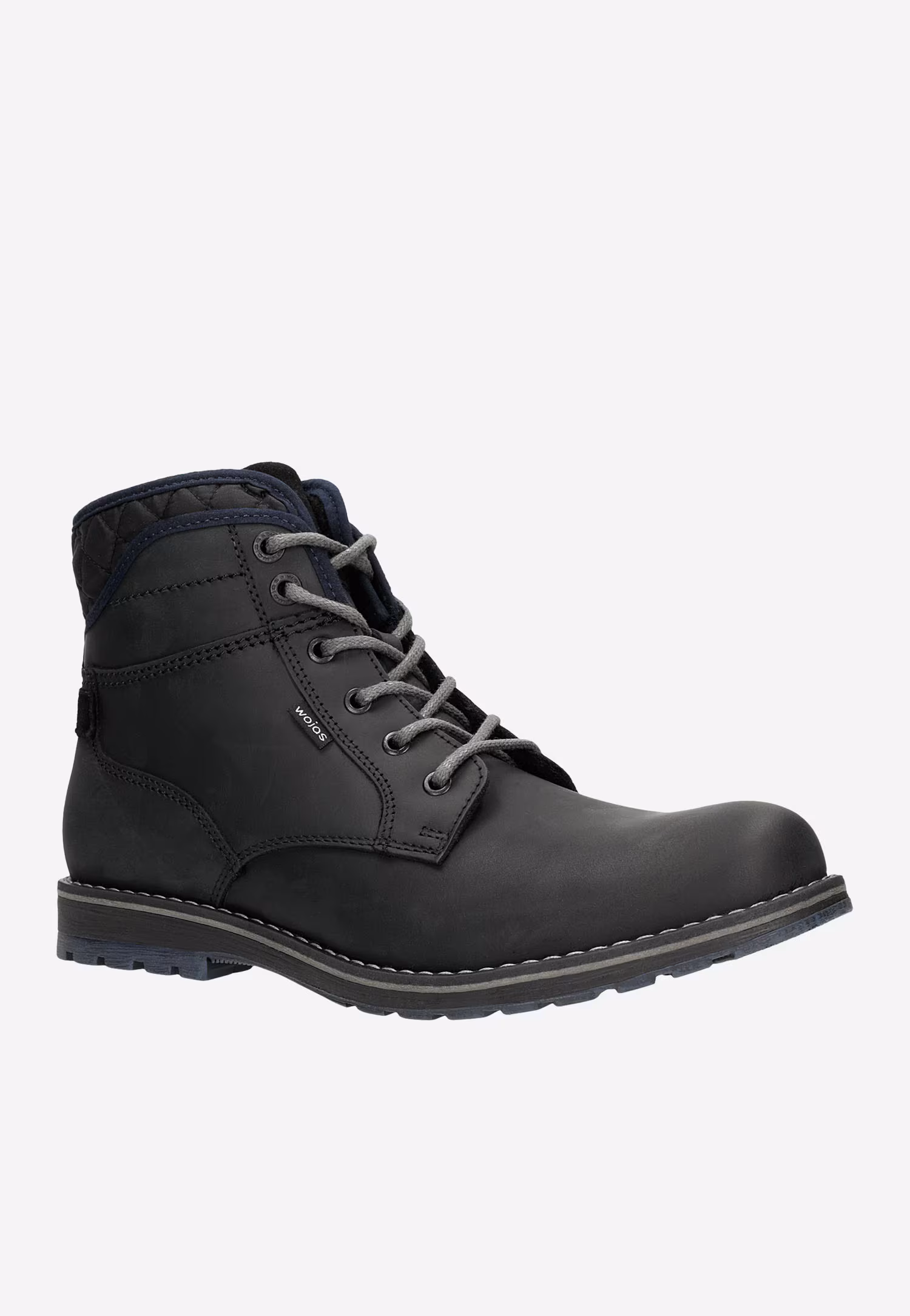 Brązowe workery męskie z ozdobną pikowaną cholewką