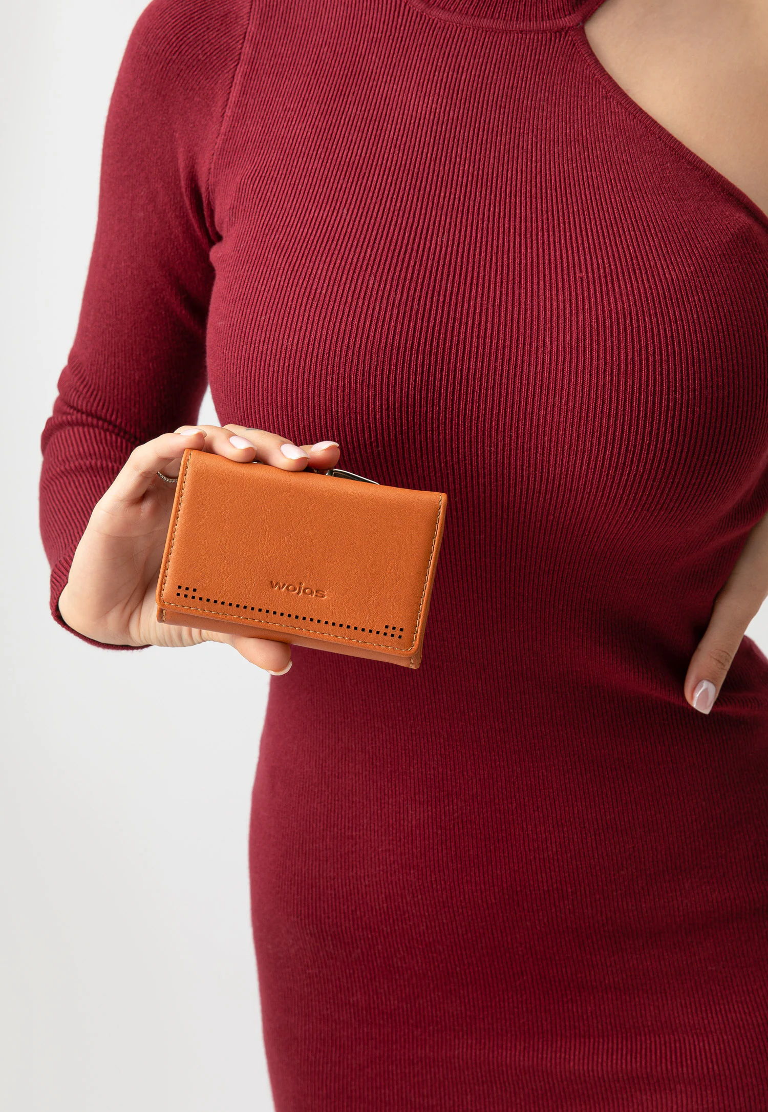 Brązowy mały portfel z ochroną RFID