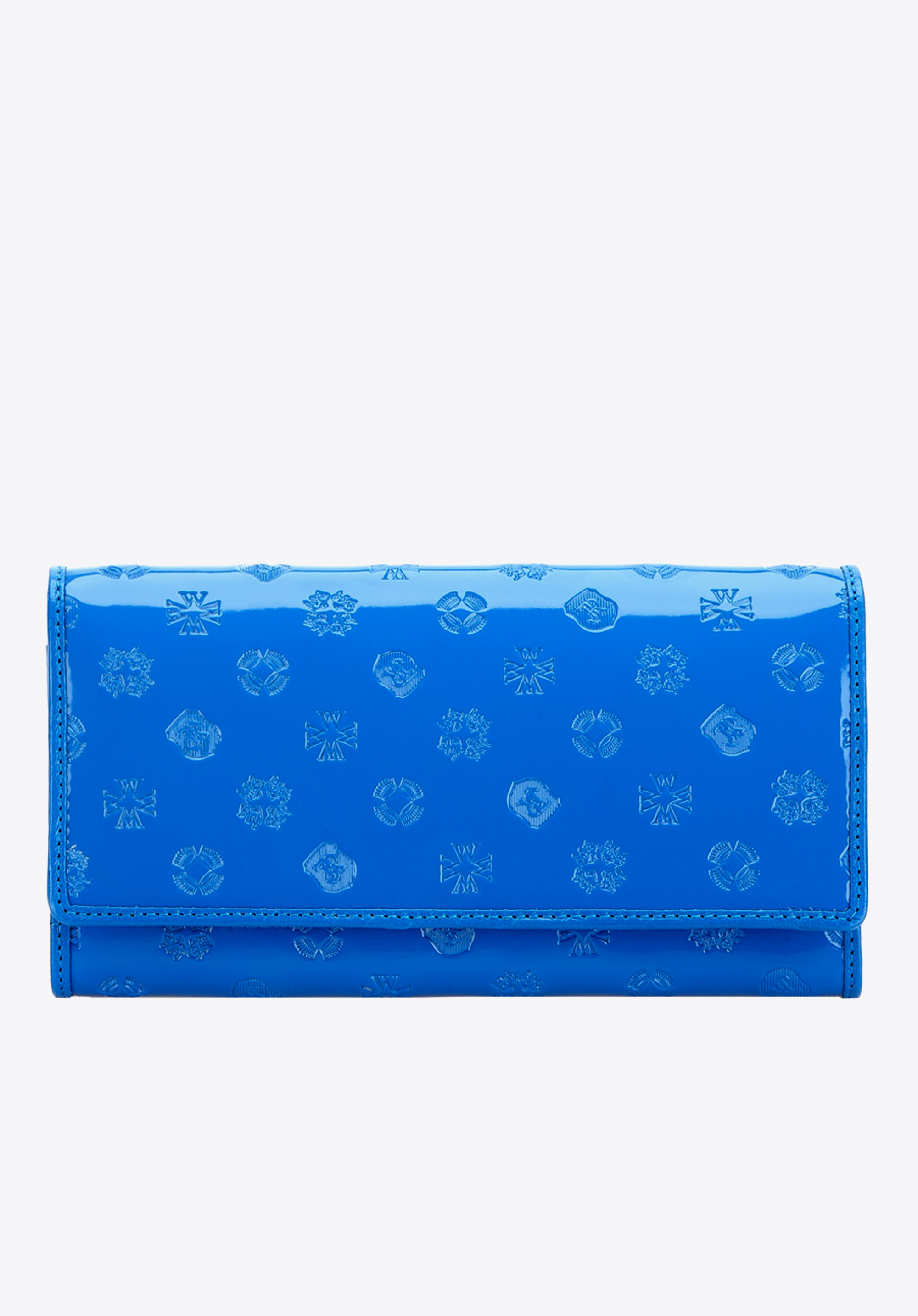 Damski portfel skórzany lakierowany z monogramem