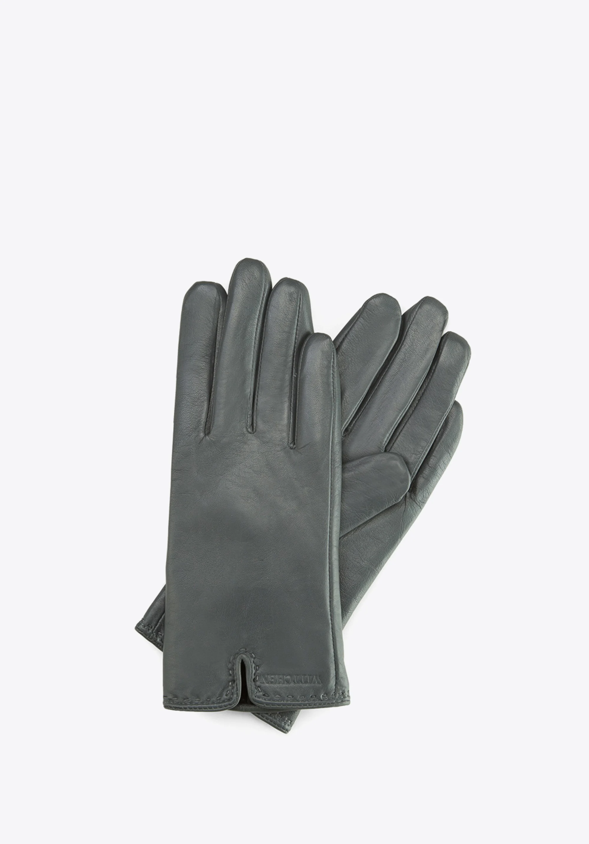 Damskie rękawiczki ze skóry z wycięciem