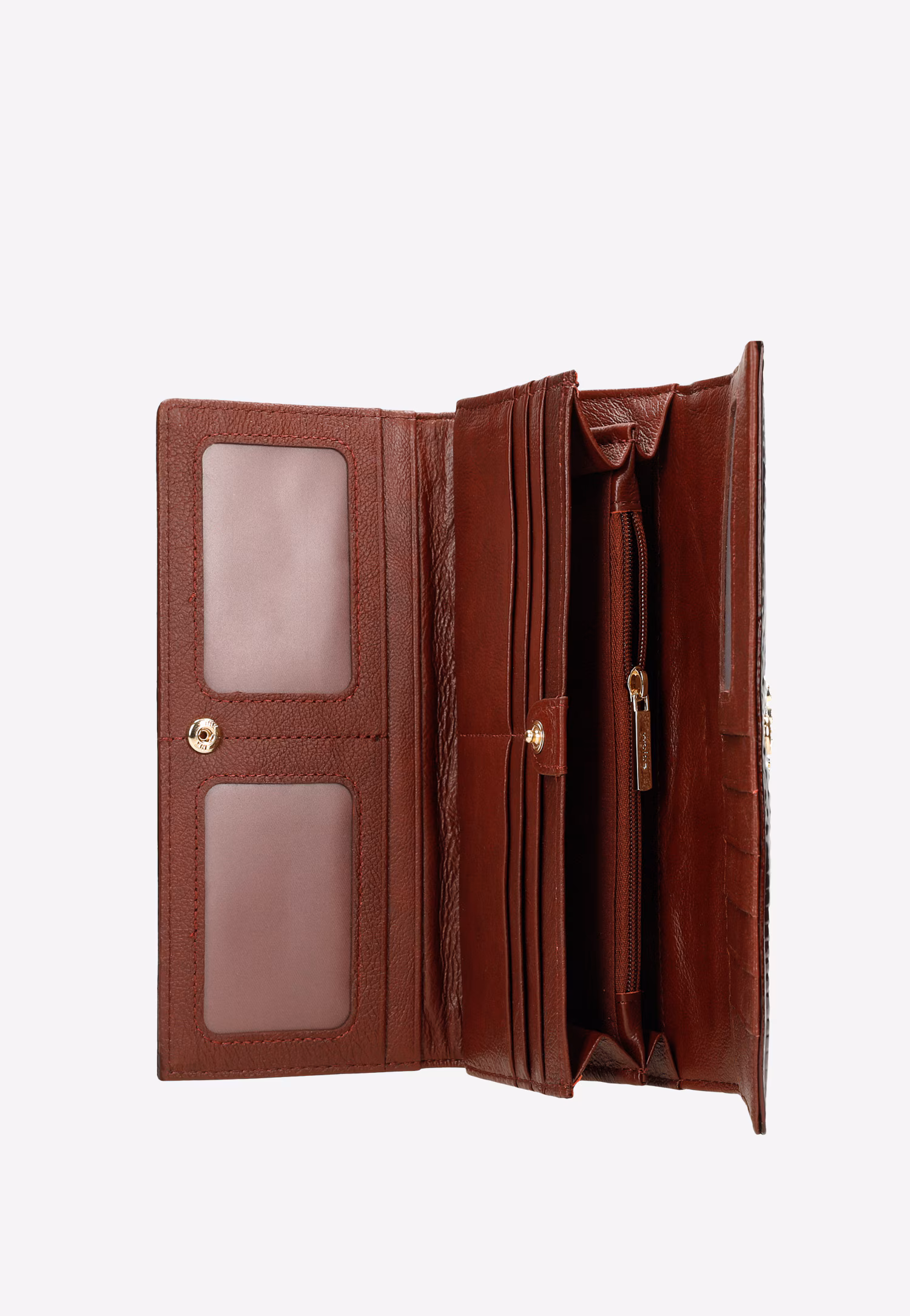 Duży lakierowany portfel damski w kolorze czarnym