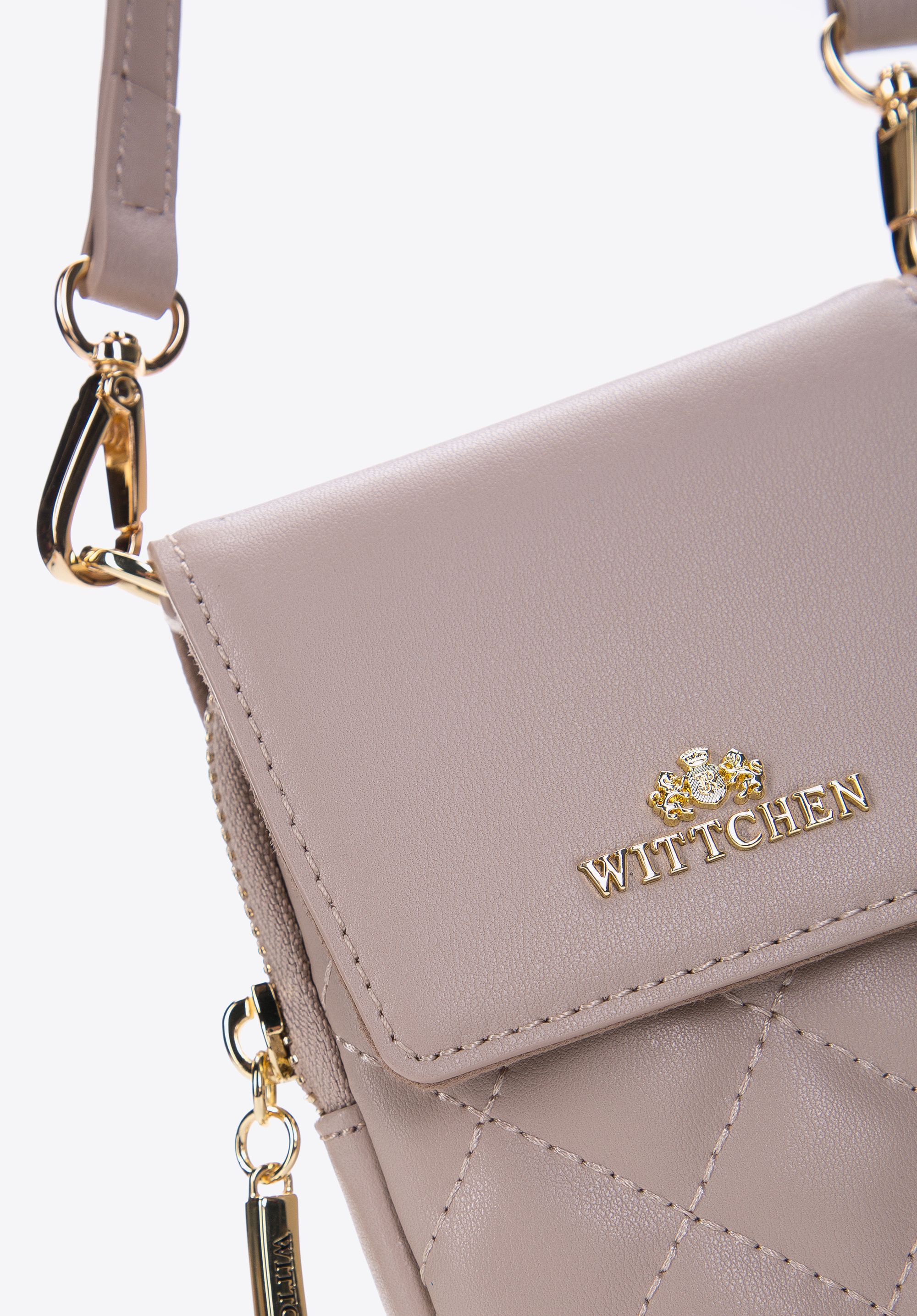 Damska minitorebka z pikowanej skóry