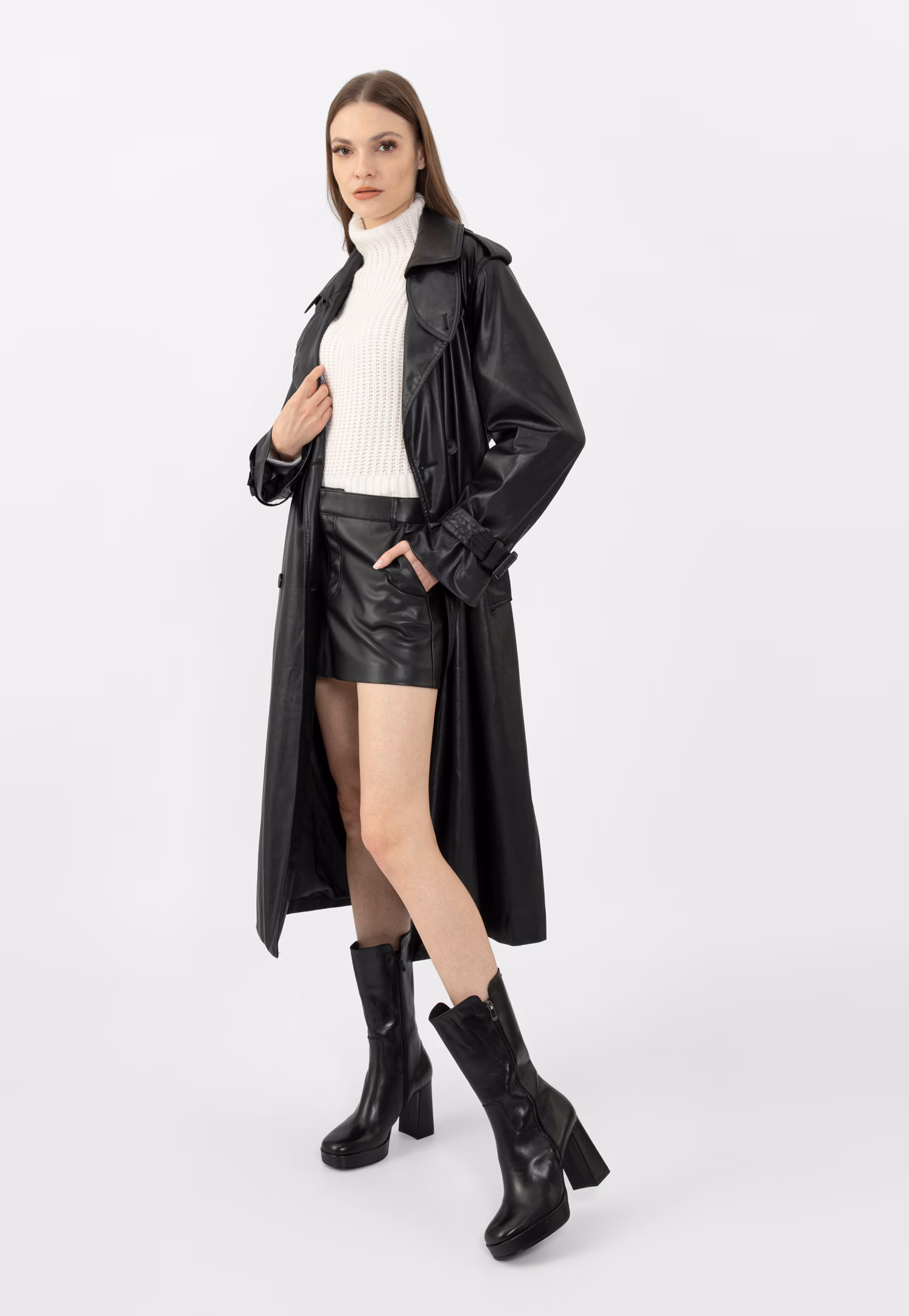 Czarne botki damskie na wysokim obcasie