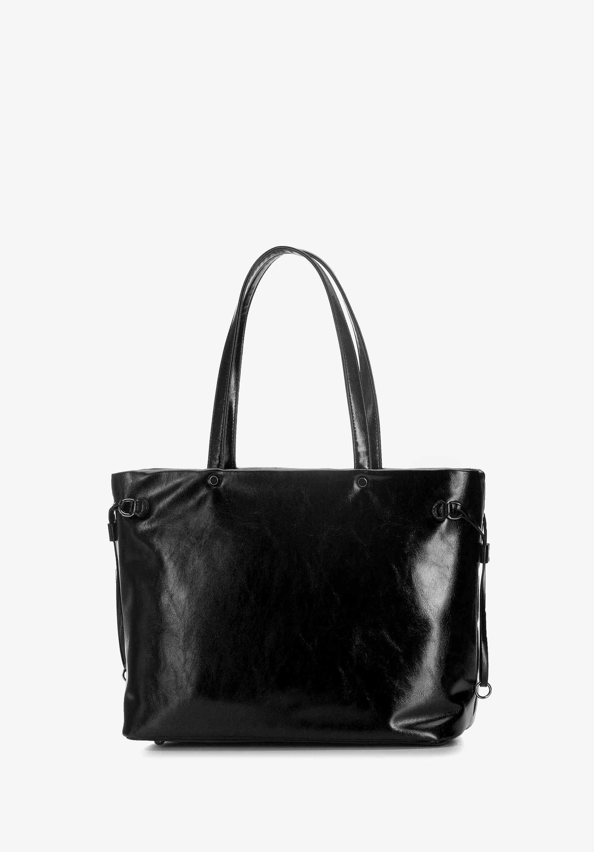 Torebka shopperka z ekoskóry pikowana w kwadraty