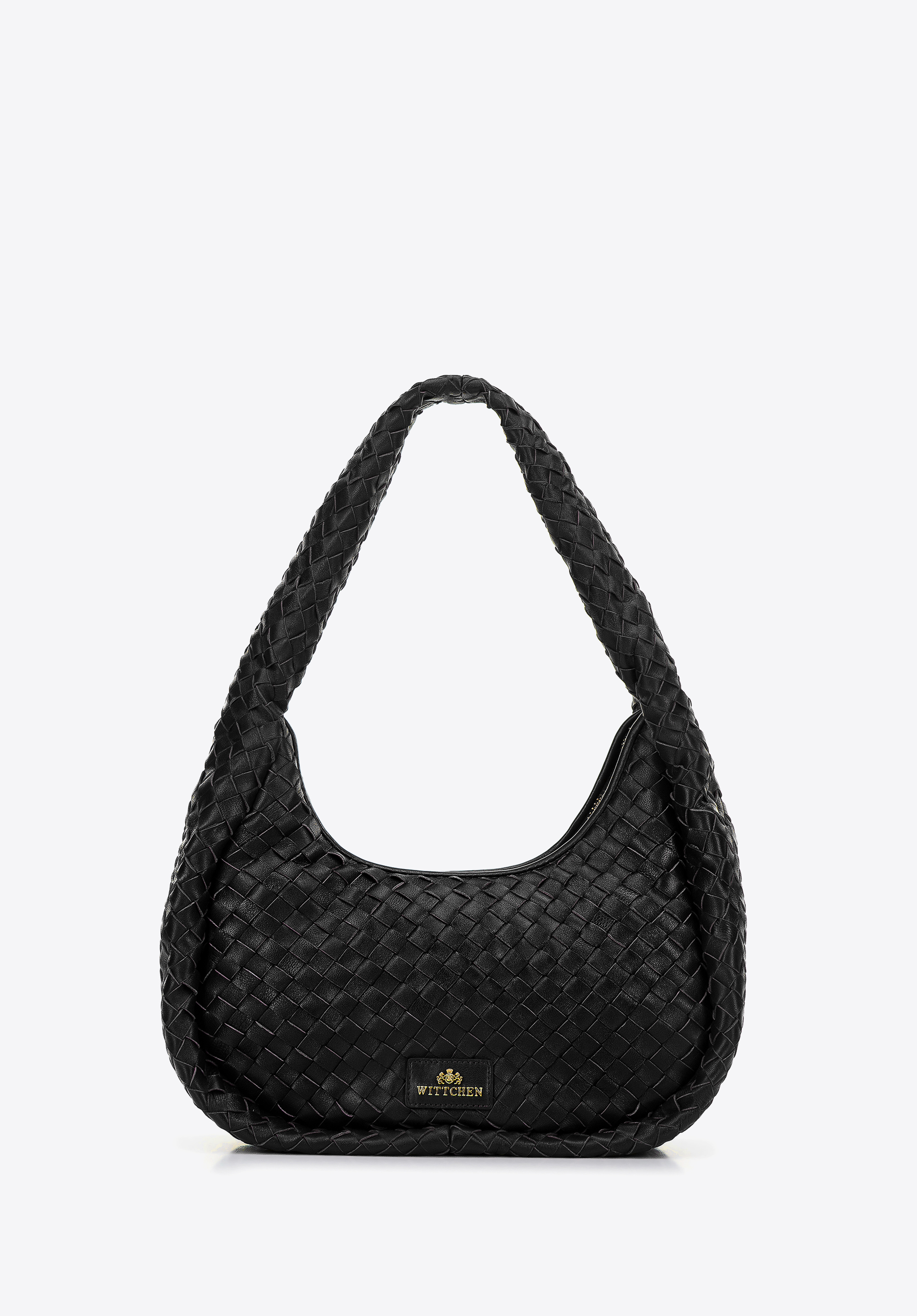 Torebka bagietka ze skórzanej plecionki