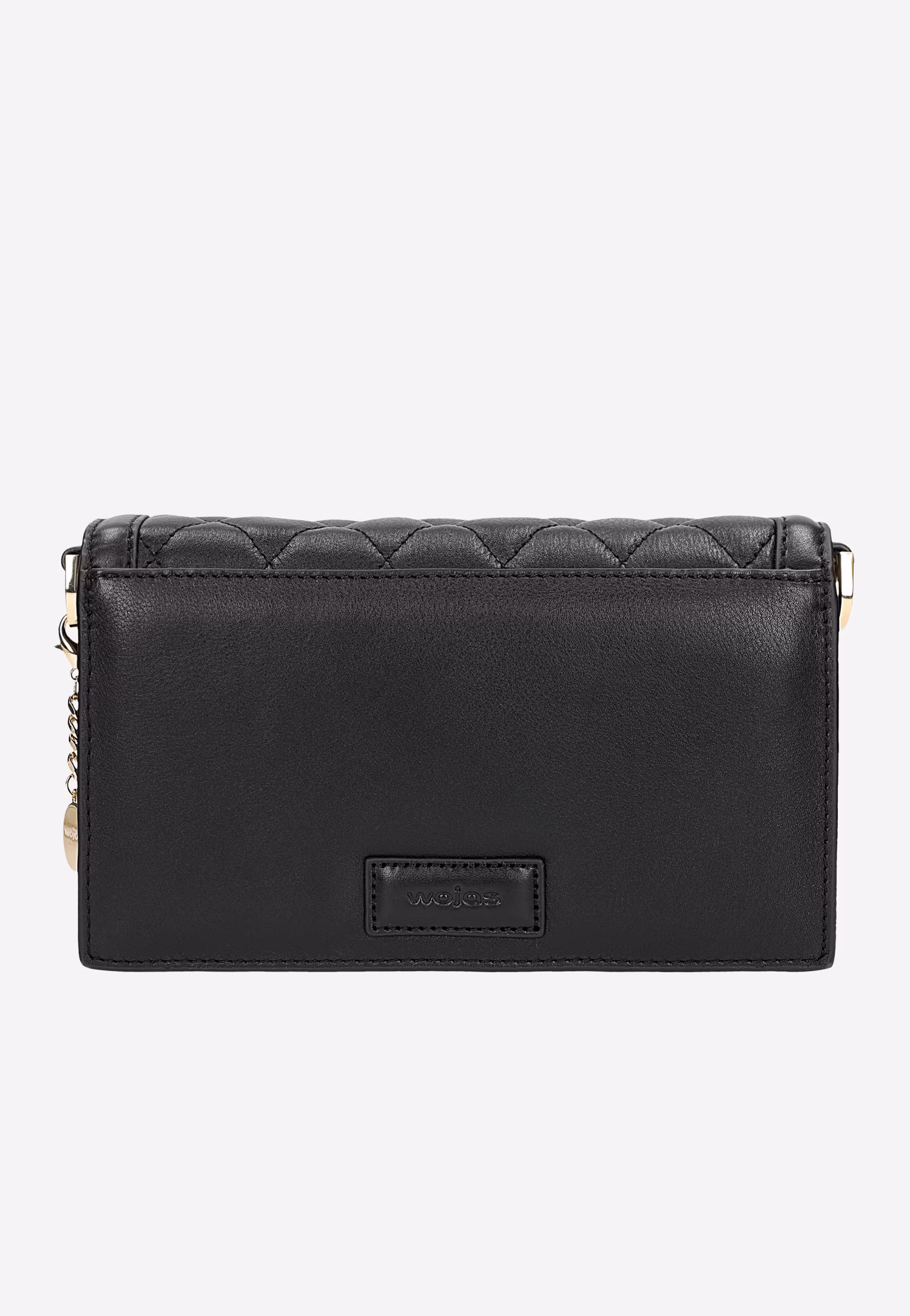 Czarna pikowana torebka skórzana