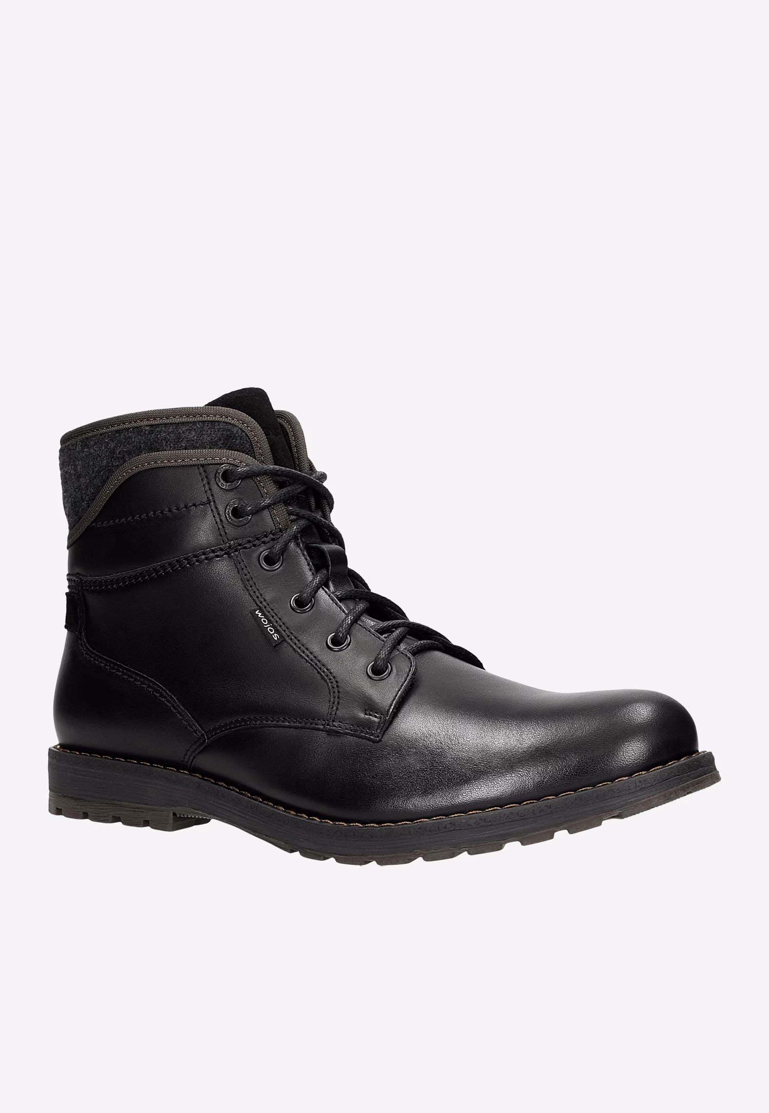 Brązowe workery męskie z ozdobną pikowaną cholewką