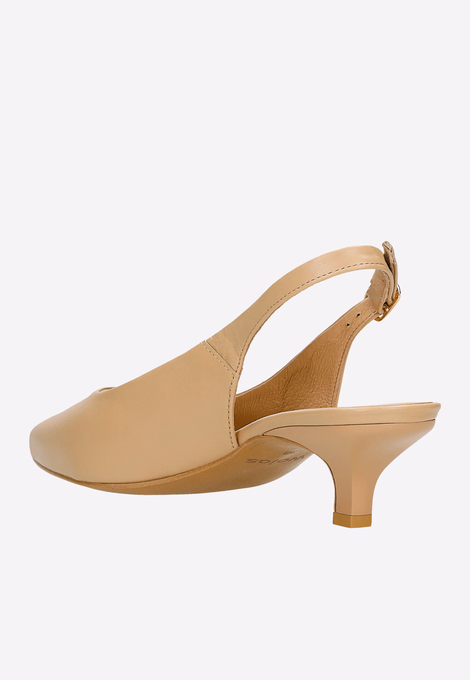 Beżowe czółenka kaczuszki z otwartą piętą