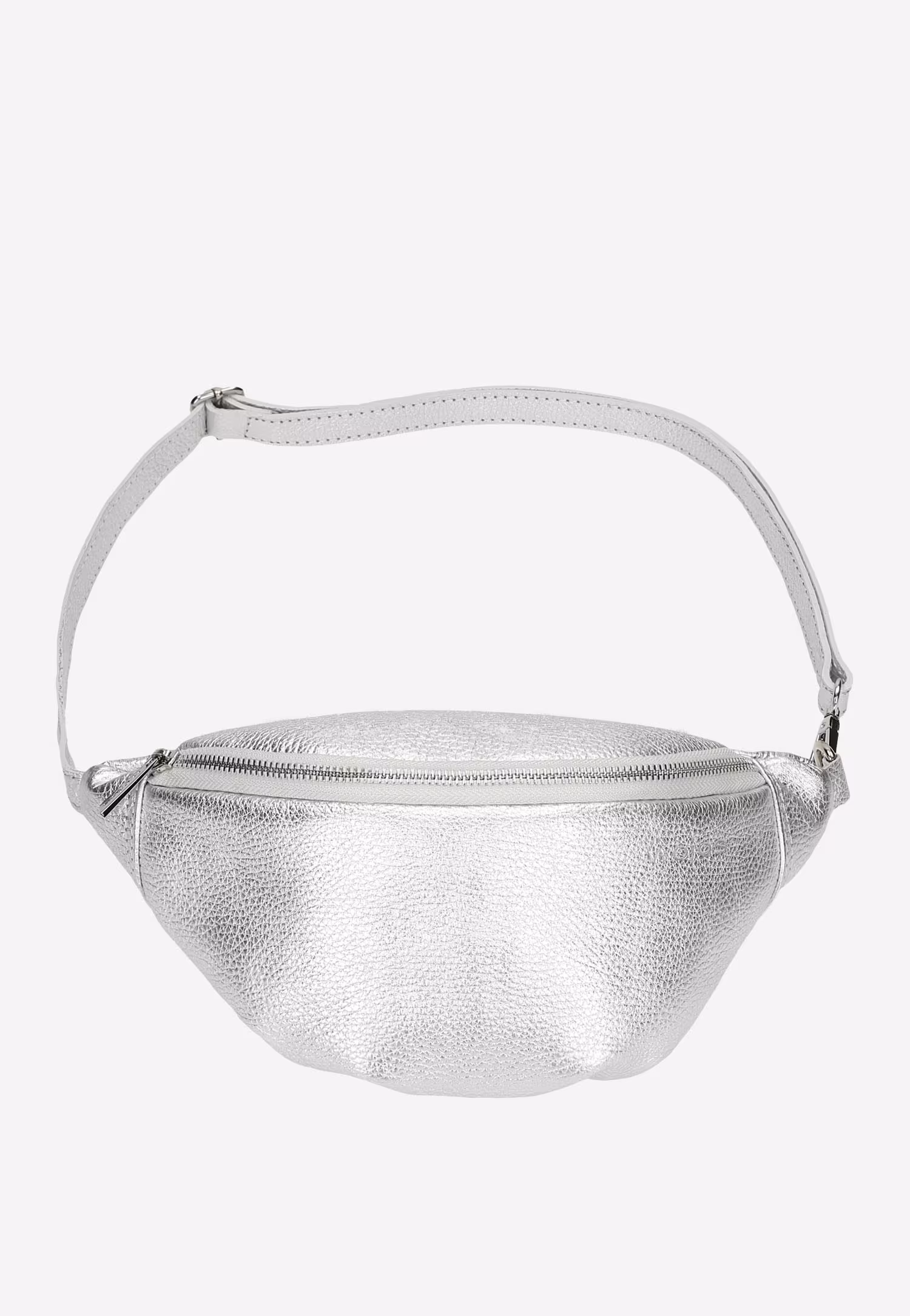 Mała srebrna torebka typu nerka