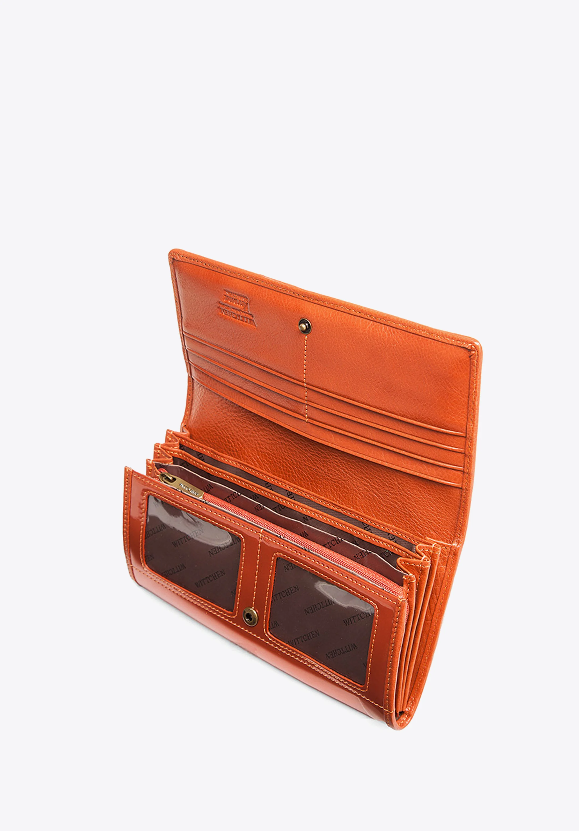 Damski portfel ze skóry lakierowany duży