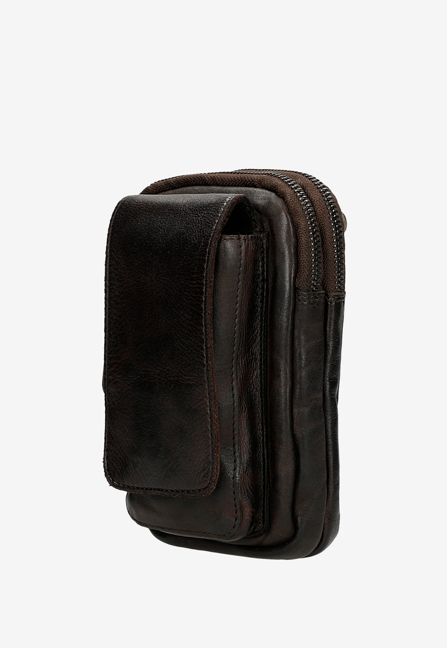 Mała czarna torba męska ze skóry licowej