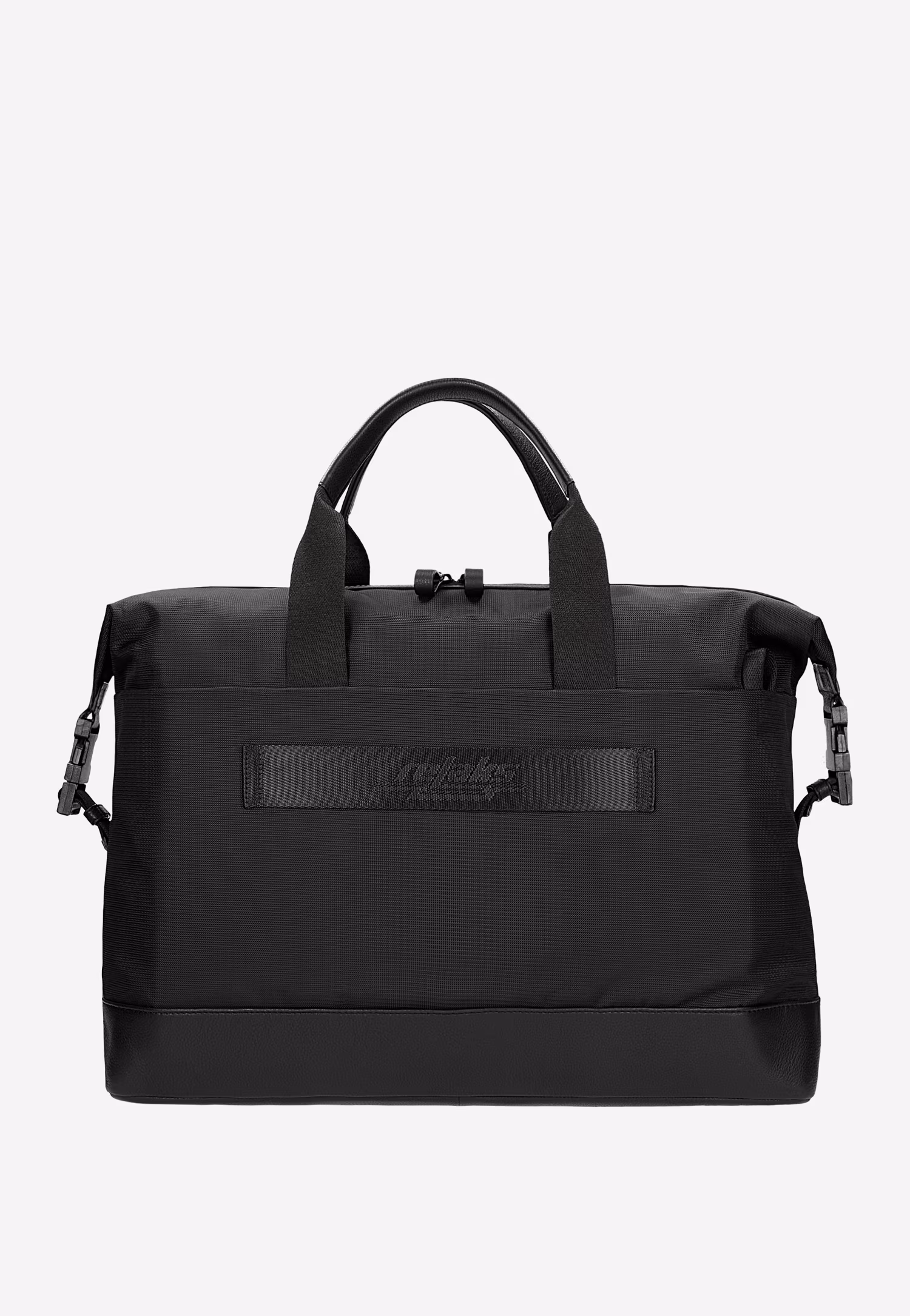 Czarna weekendowa torba męska RELAKS z tkaniny i skóry licowej
