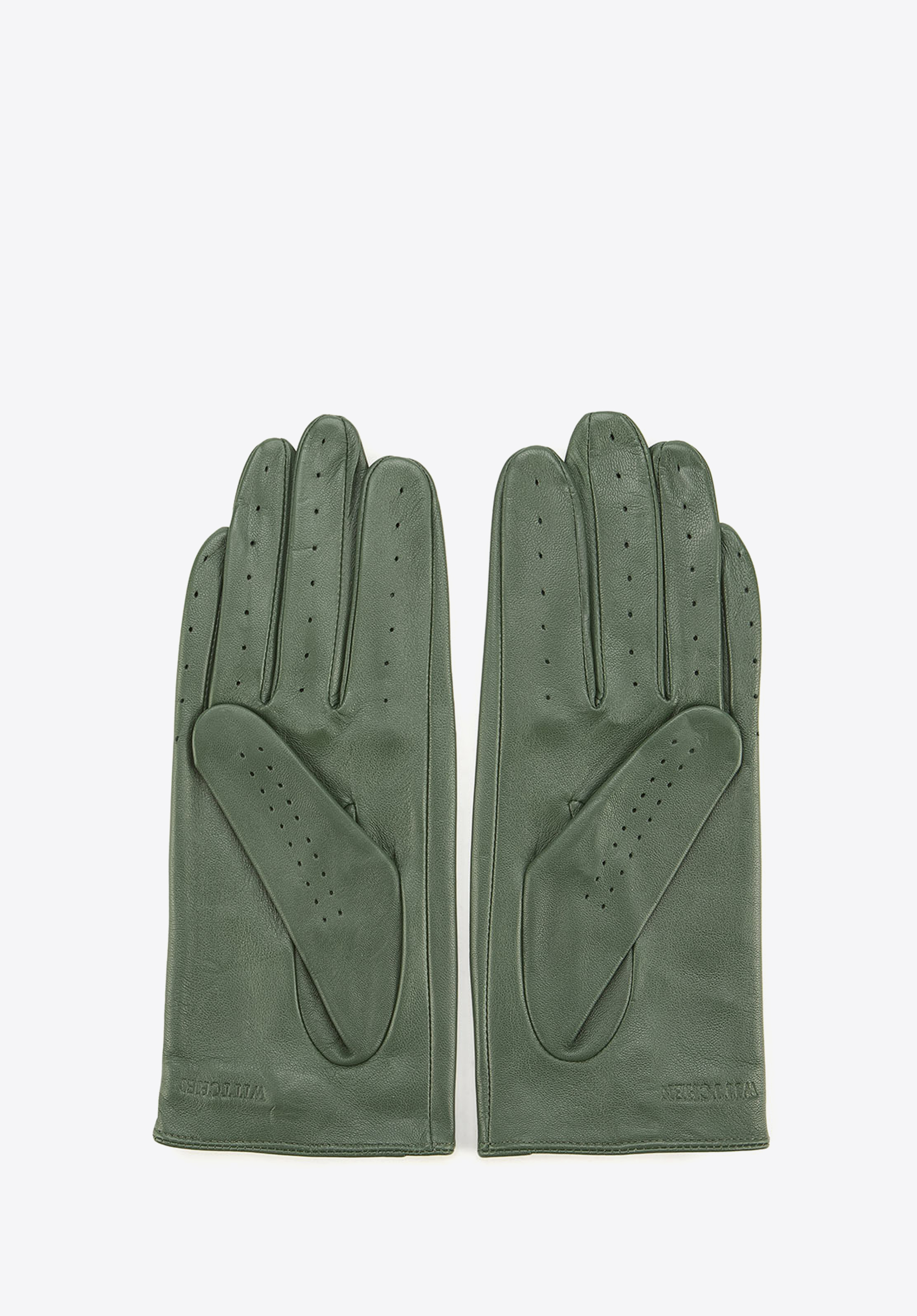 Damskie rękawiczki skórzane samochodowe