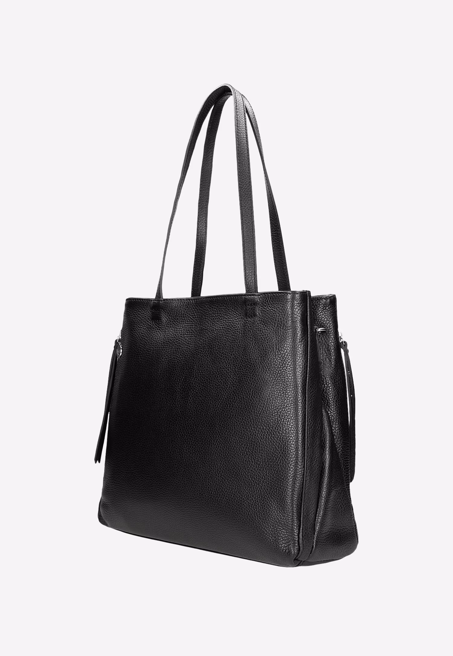 Czarna skórzana torebka damska duża