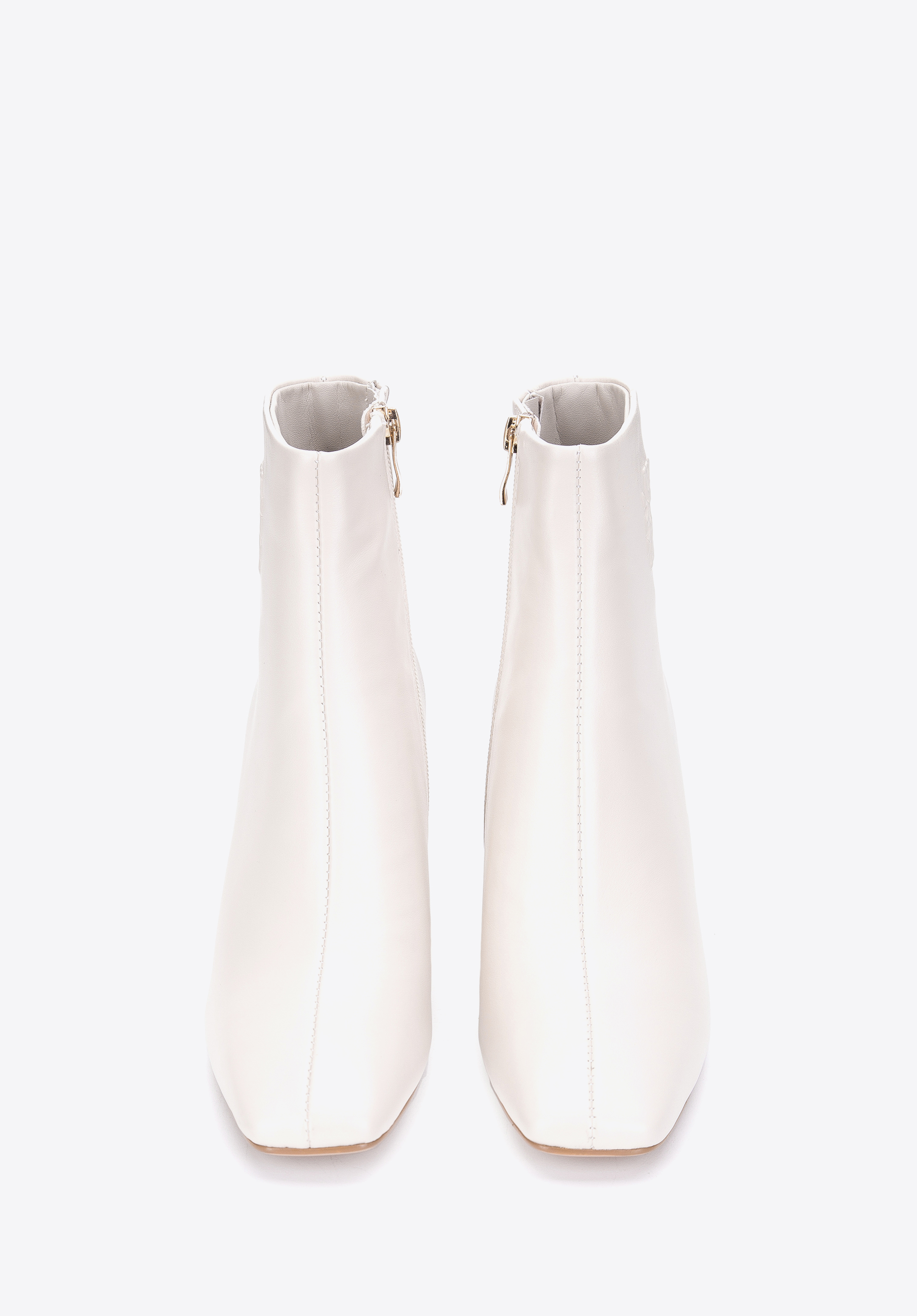 Damskie botki skórzane z monogramem