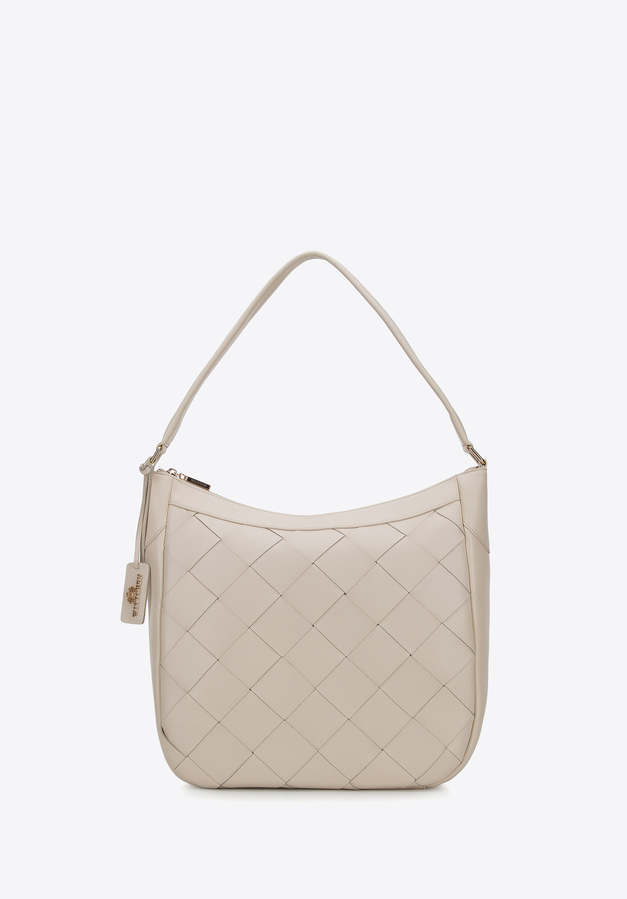 Torebka worek skórzana z plecionką