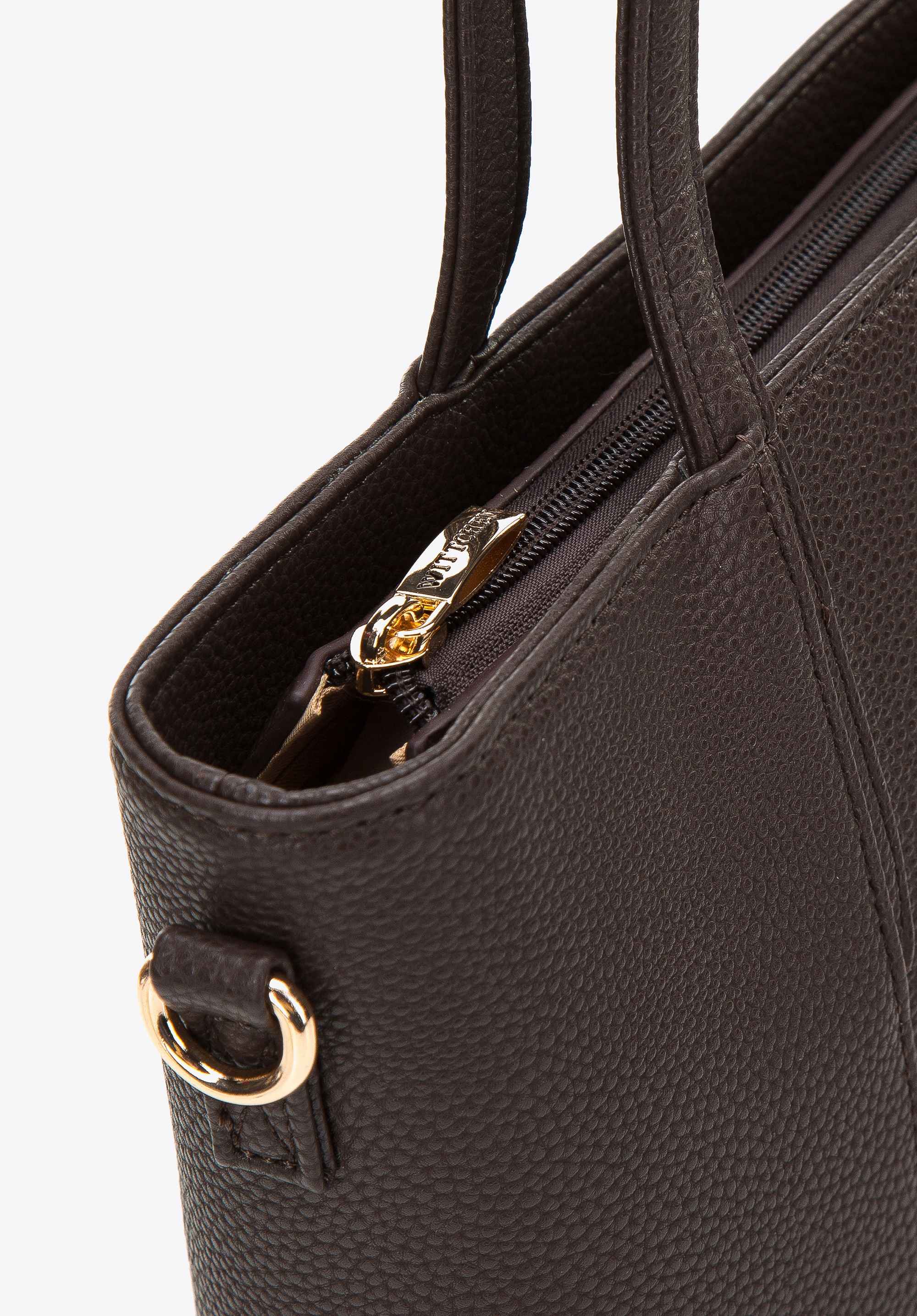 Torebka shopperka z ekoskóry z ozdobnym obszyciem