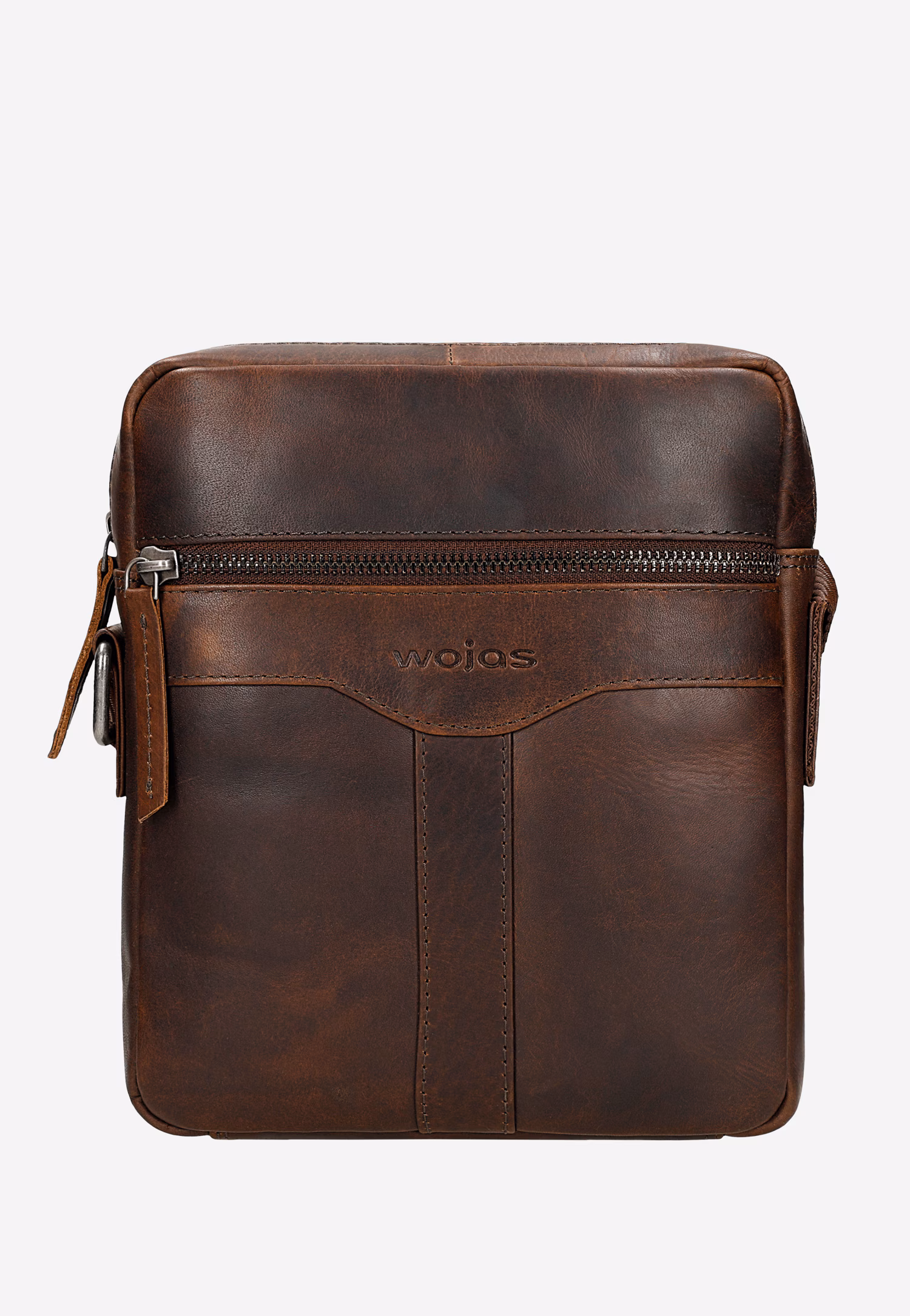 Mała skórzana torba męska na ramię w kolorze brązowym