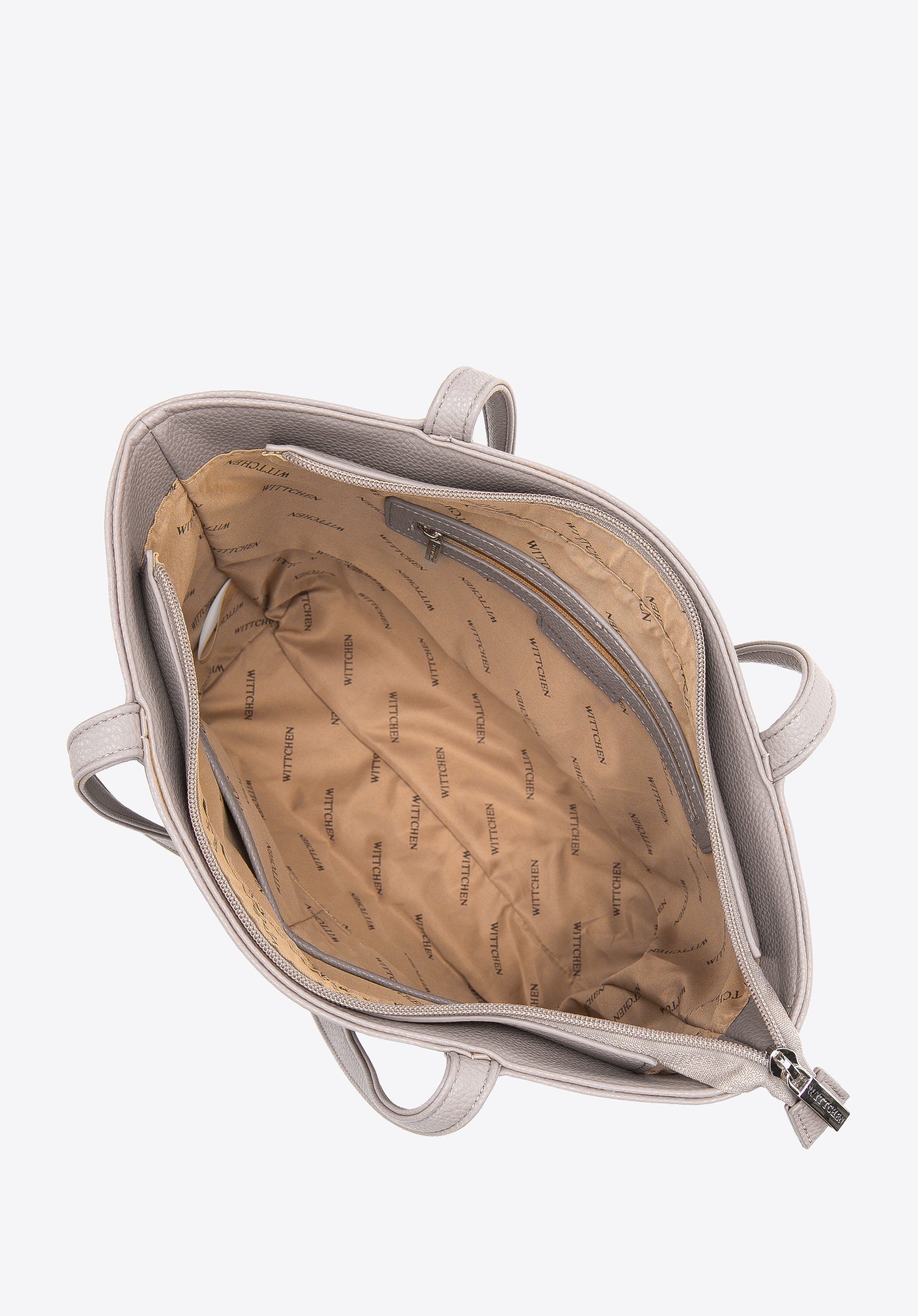 Torebka shopperka z ekoskóry z ozdobnym obszyciem