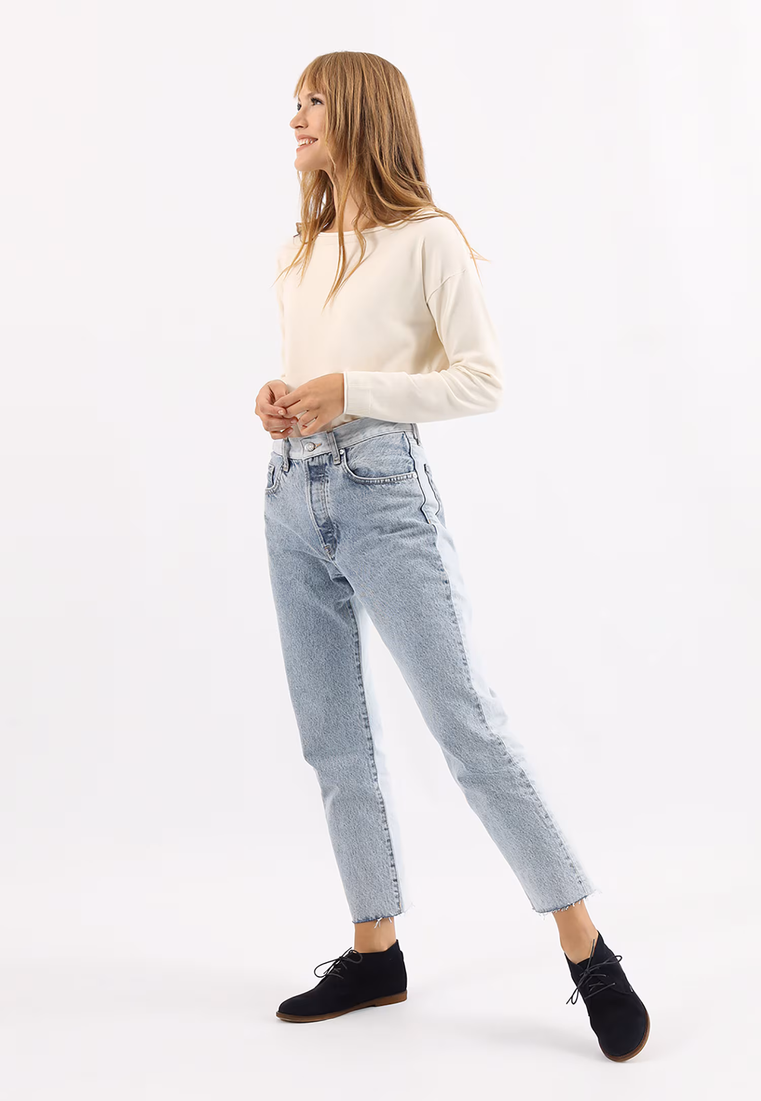 Jasnobrązowe trzewiki damskie z dwoiny welurowej