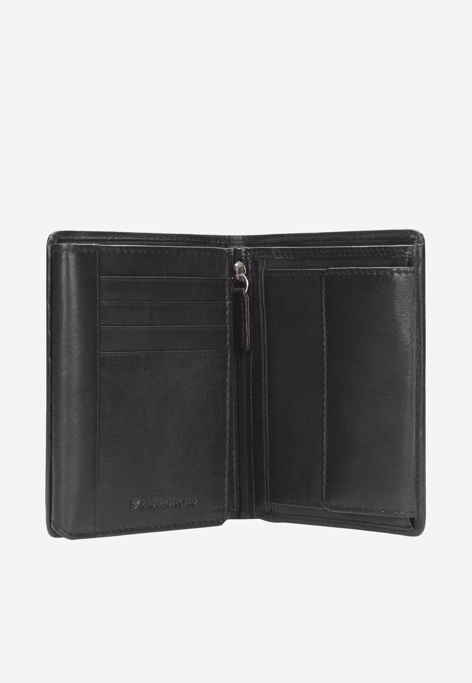 Czarny skórzany portfel męski