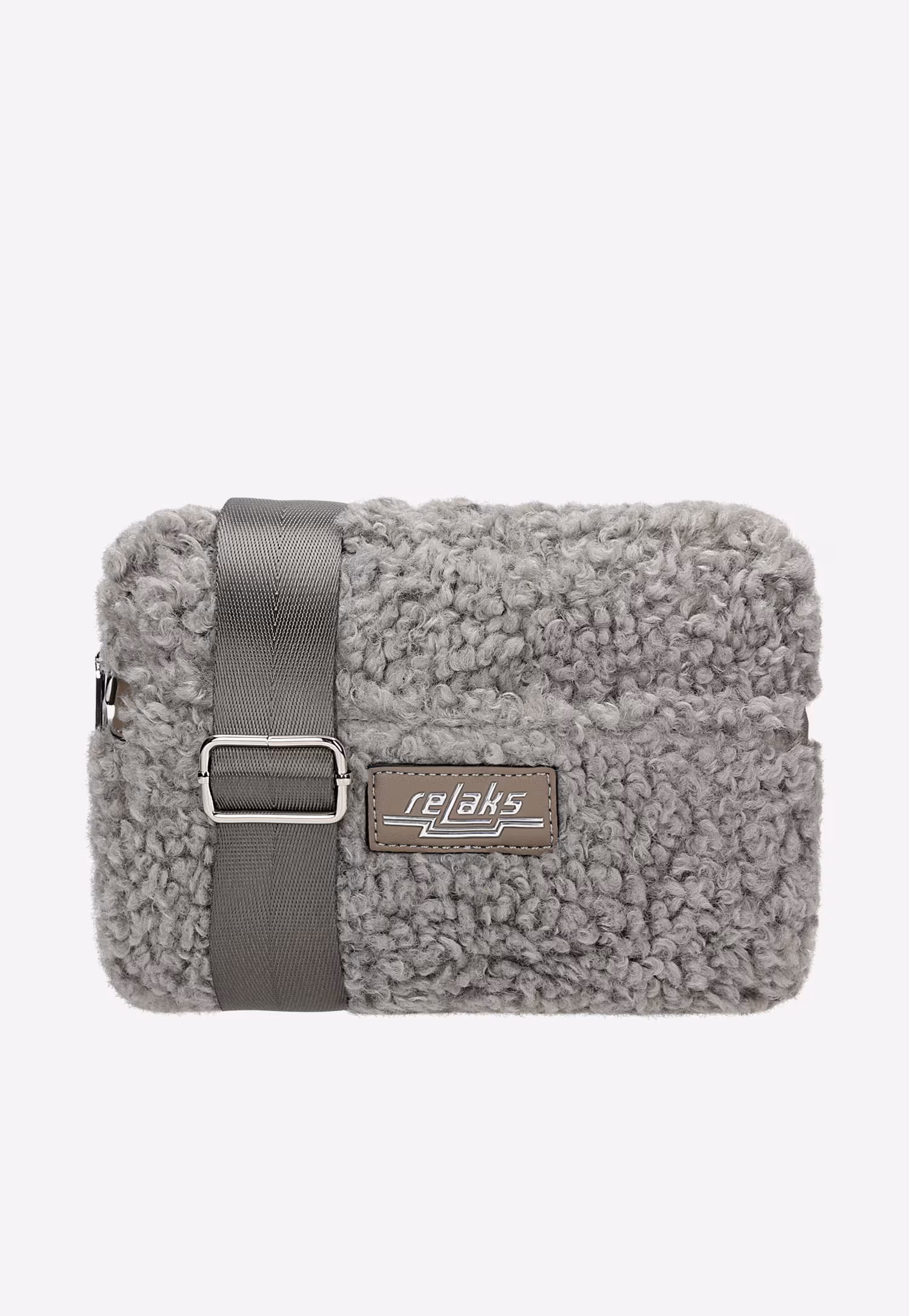 RELAKS mała popielata torebka ze sztucznego futra