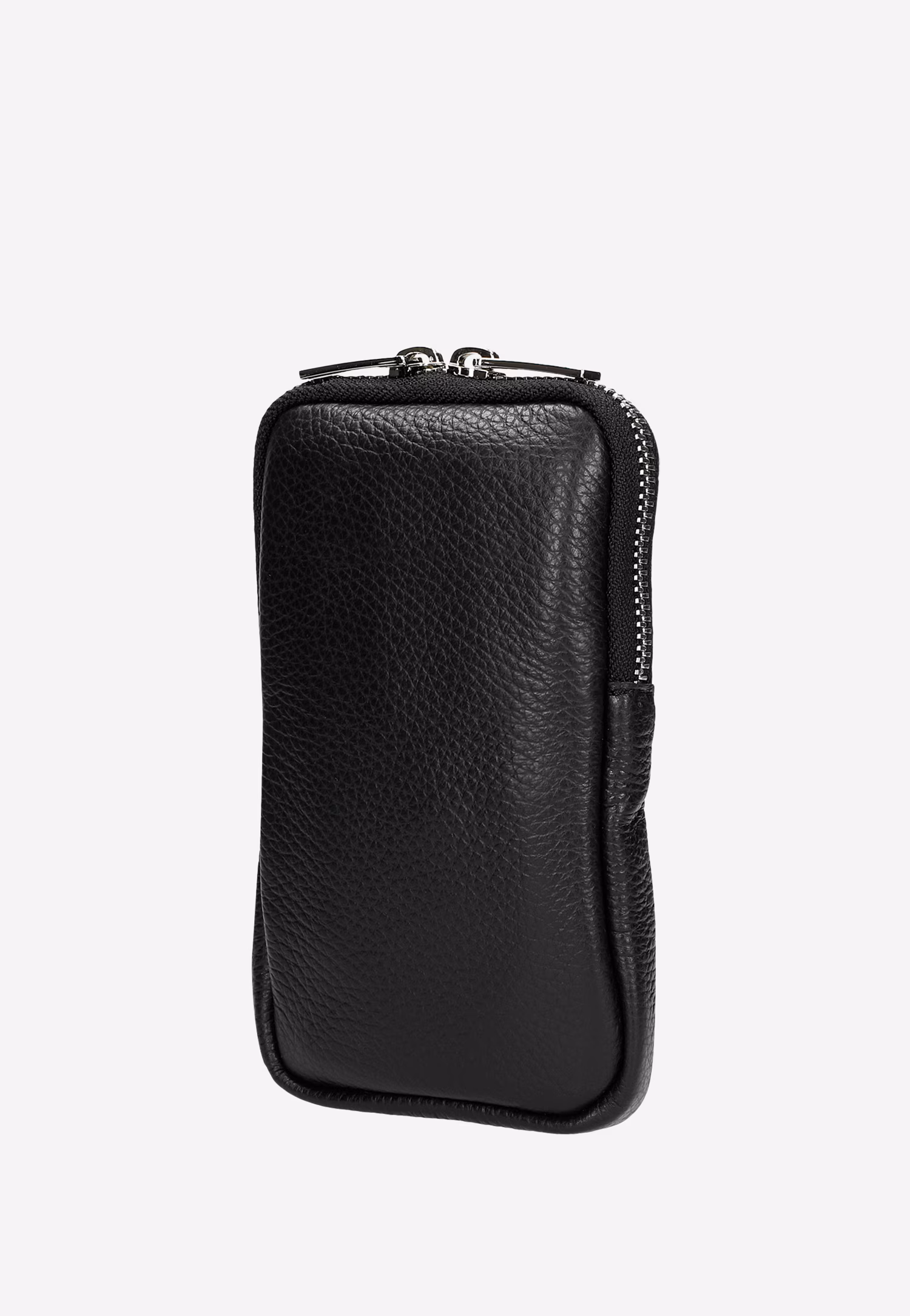 Czarna torebka skórzana na telefon