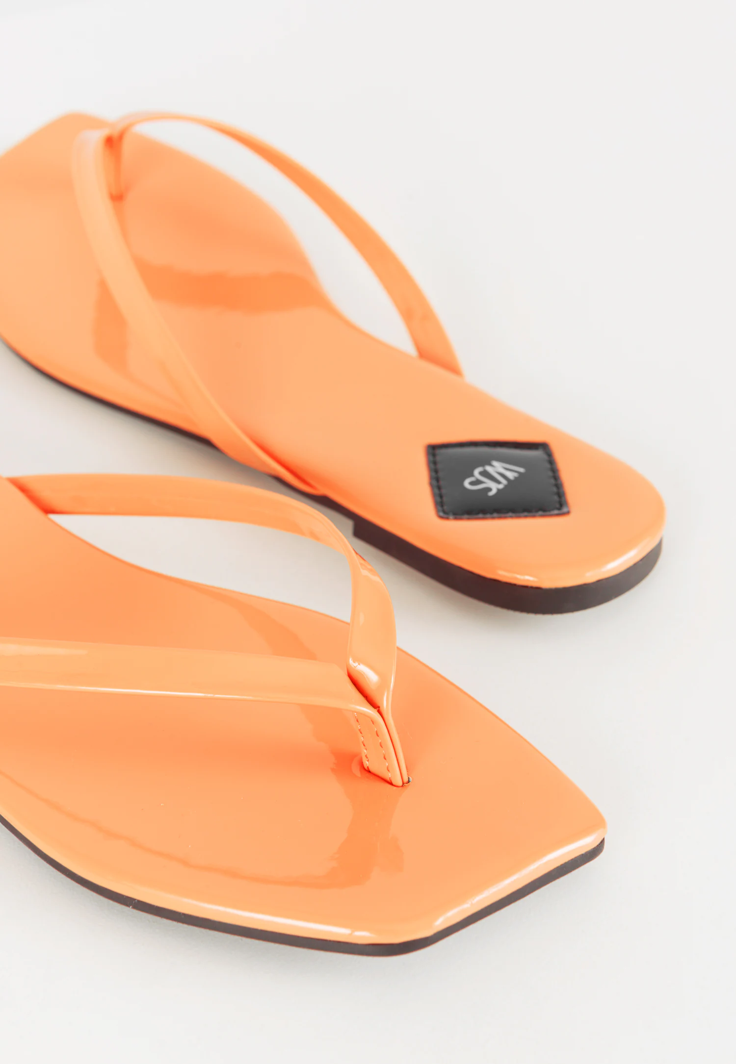 WJS pomarańczowe japonki damskie na lato