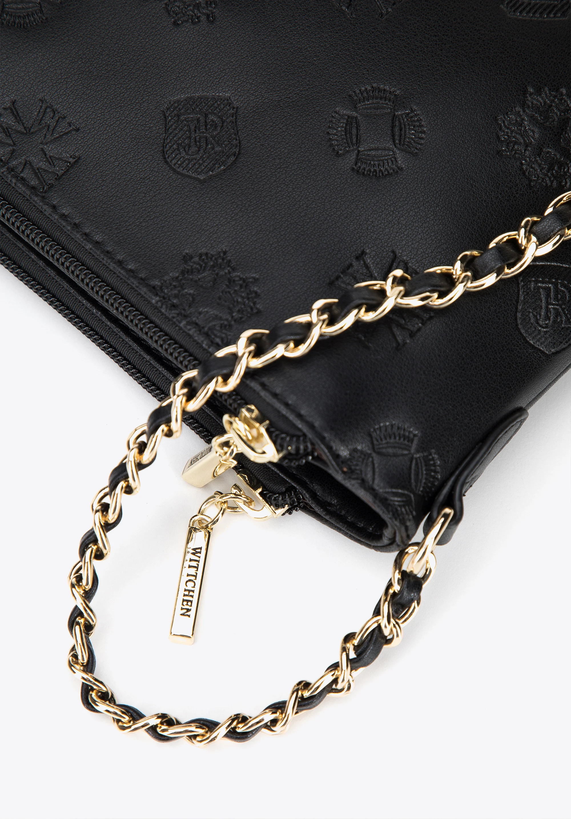 Damska listonoszka skórzana trzykomorowa w monogram