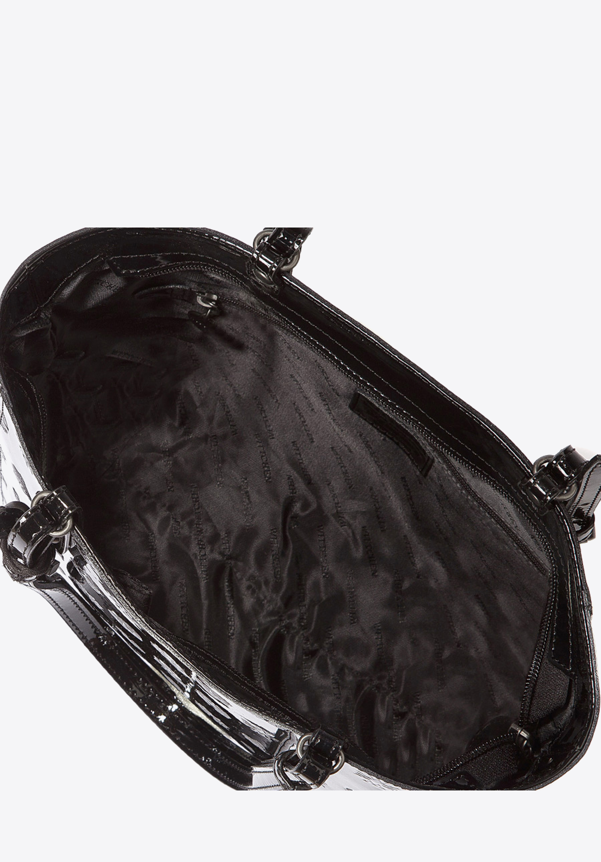 Kuferek skórzany lakierowany z monogramem